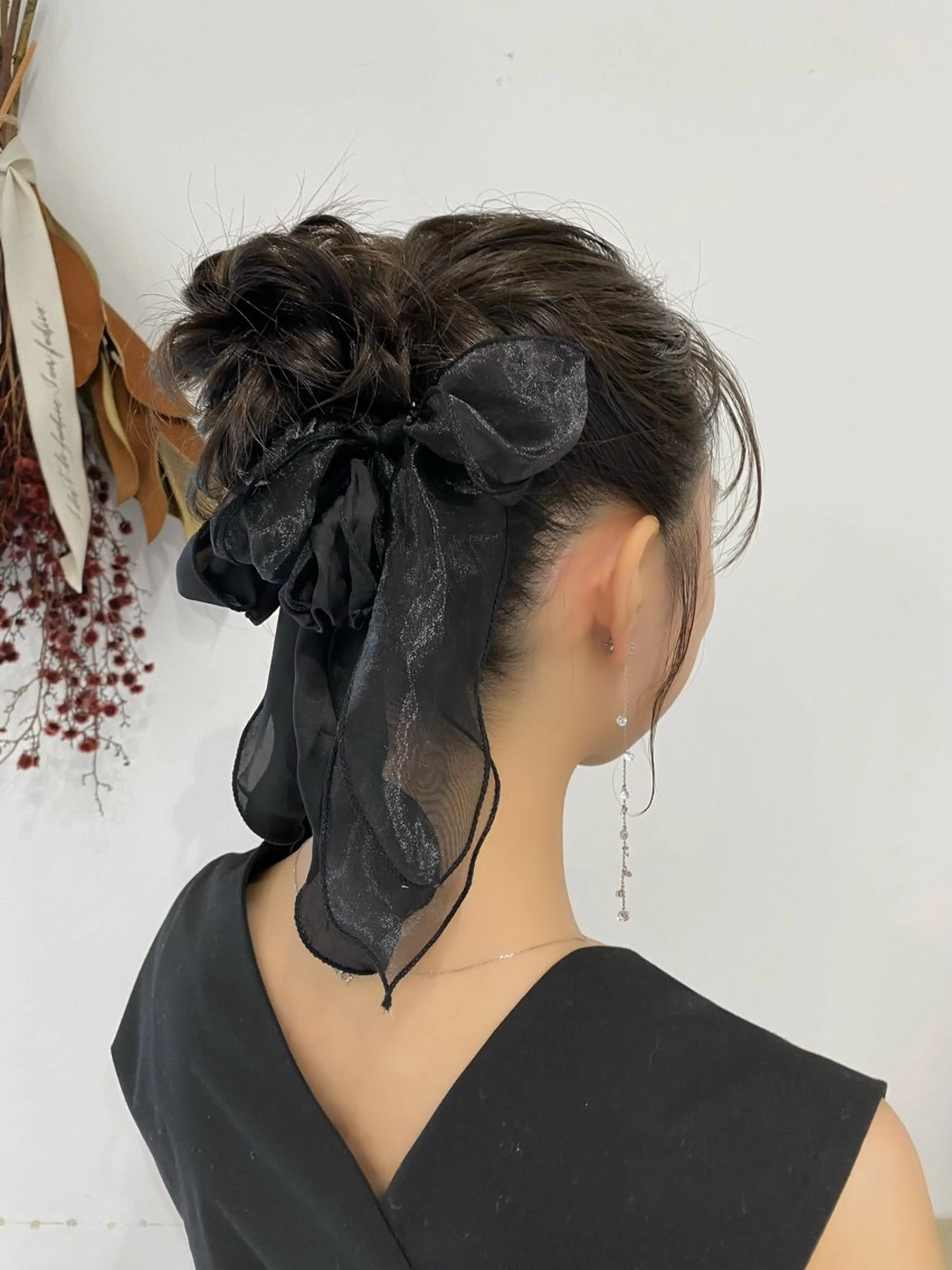 ミディアム ヘアアレンジ お団子ヘア ヘアセット ducha所属・DUCHA Tomida naoのヘアスタイル