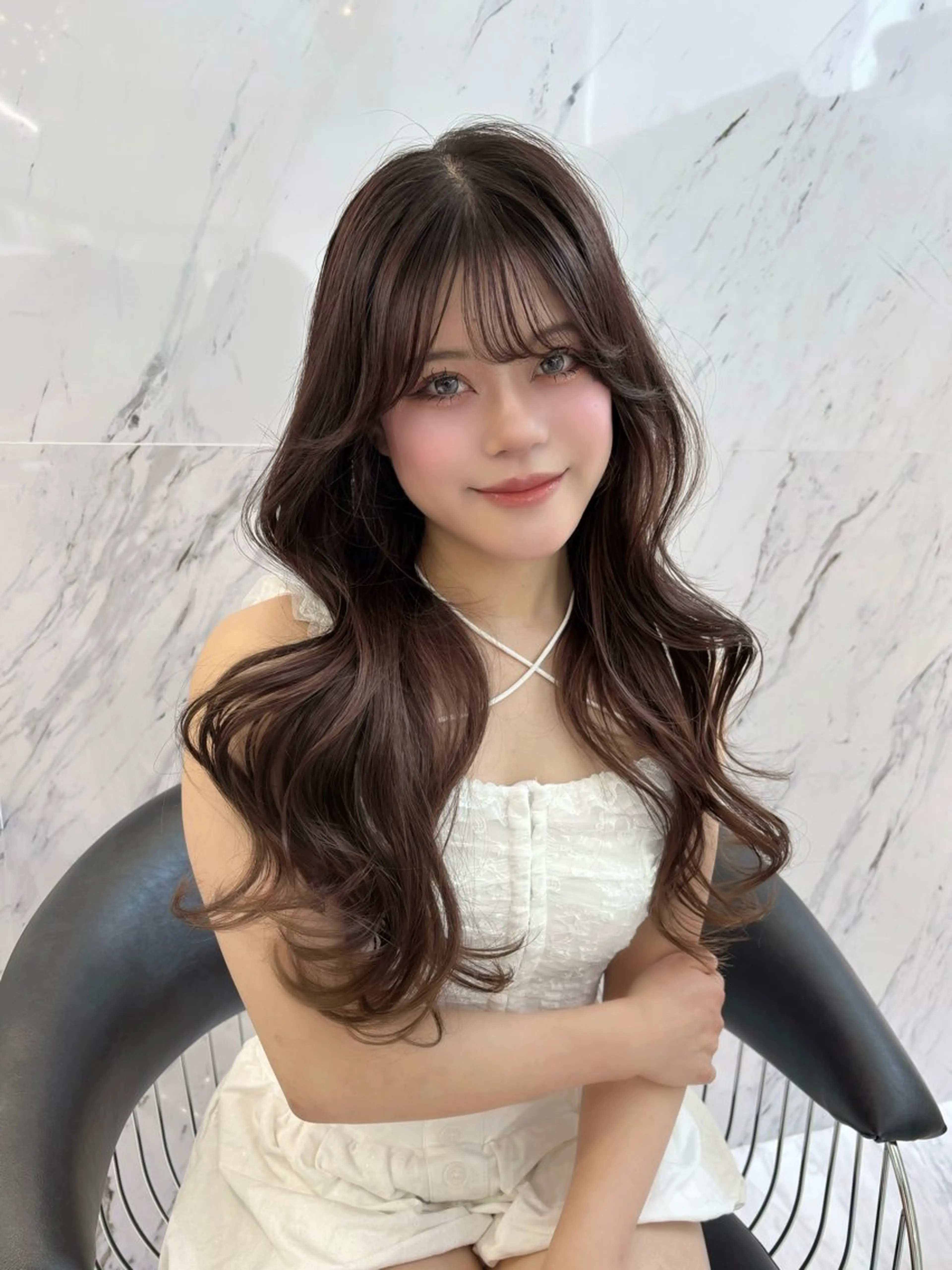 ロング カラー カット ヘアカラー トリートメント ParveMix 🪽鳥取彩花のヘアスタイル