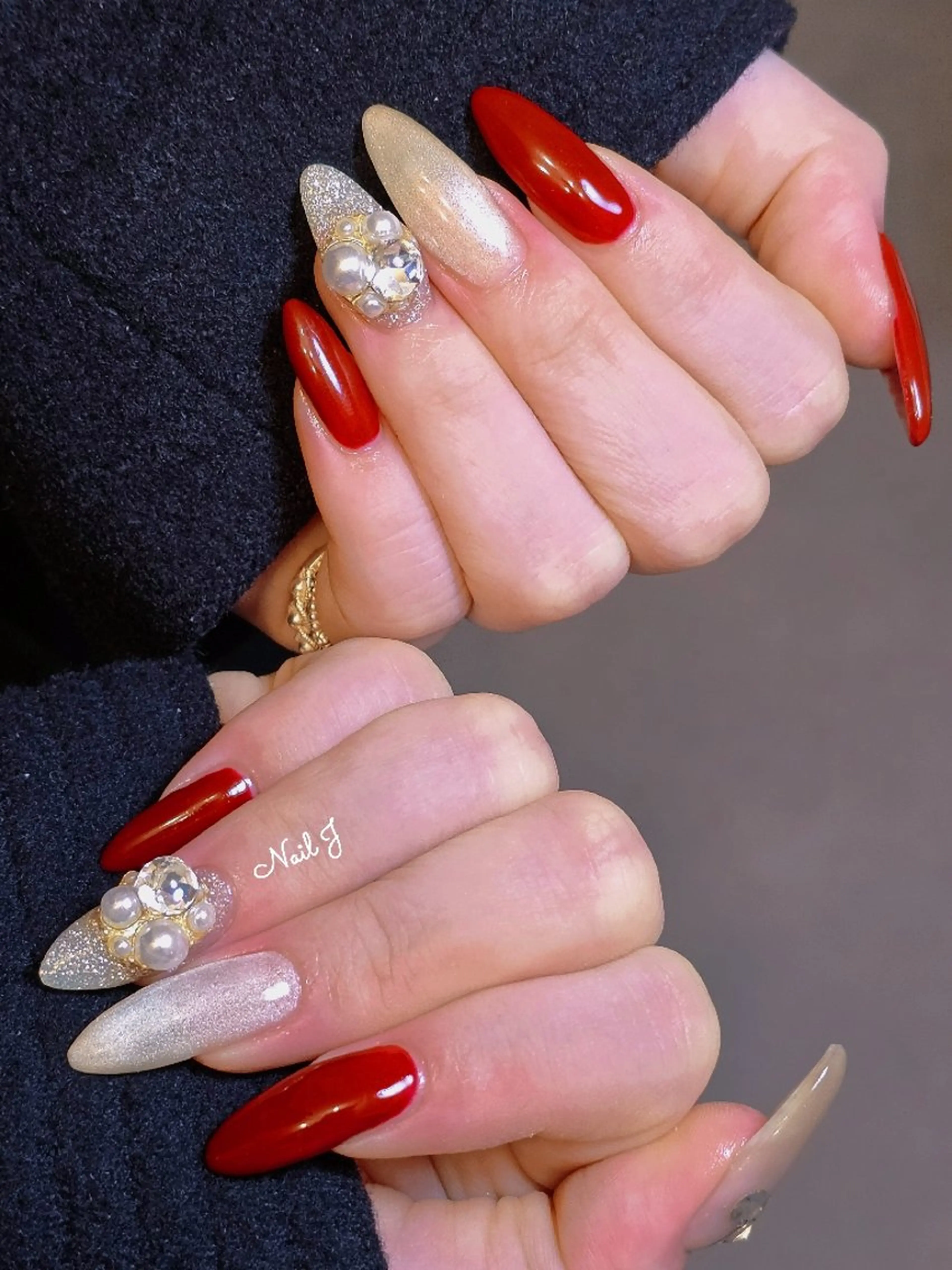 ネイル 韓国ネイル 冬ネイル ハンドネイル Nail Jのネイルデザイン