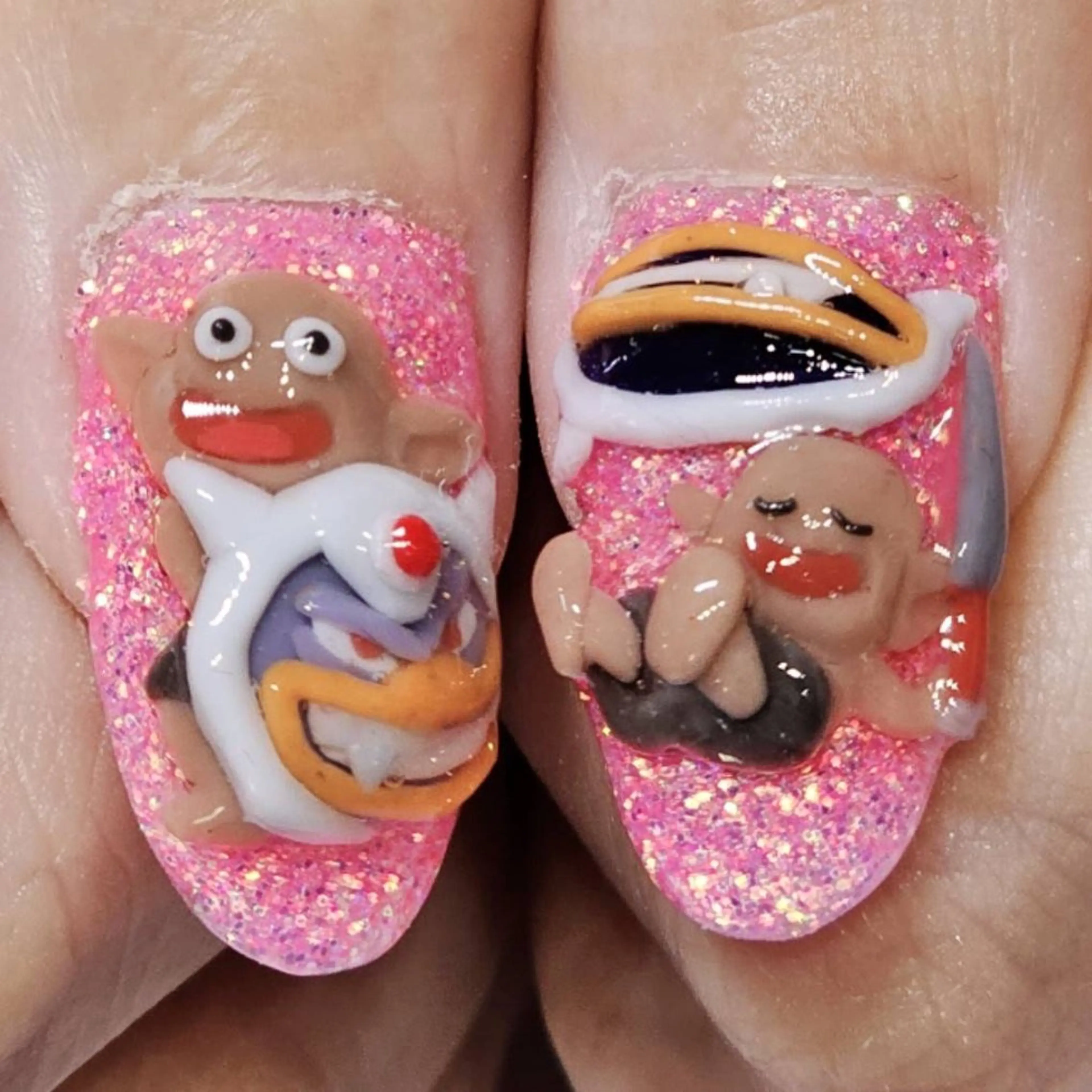 ネイル アートネイル ラメ(グリッター) ワンカラーネイル ピンク ハンドネイル よしだ ひろきのネイルデザイン