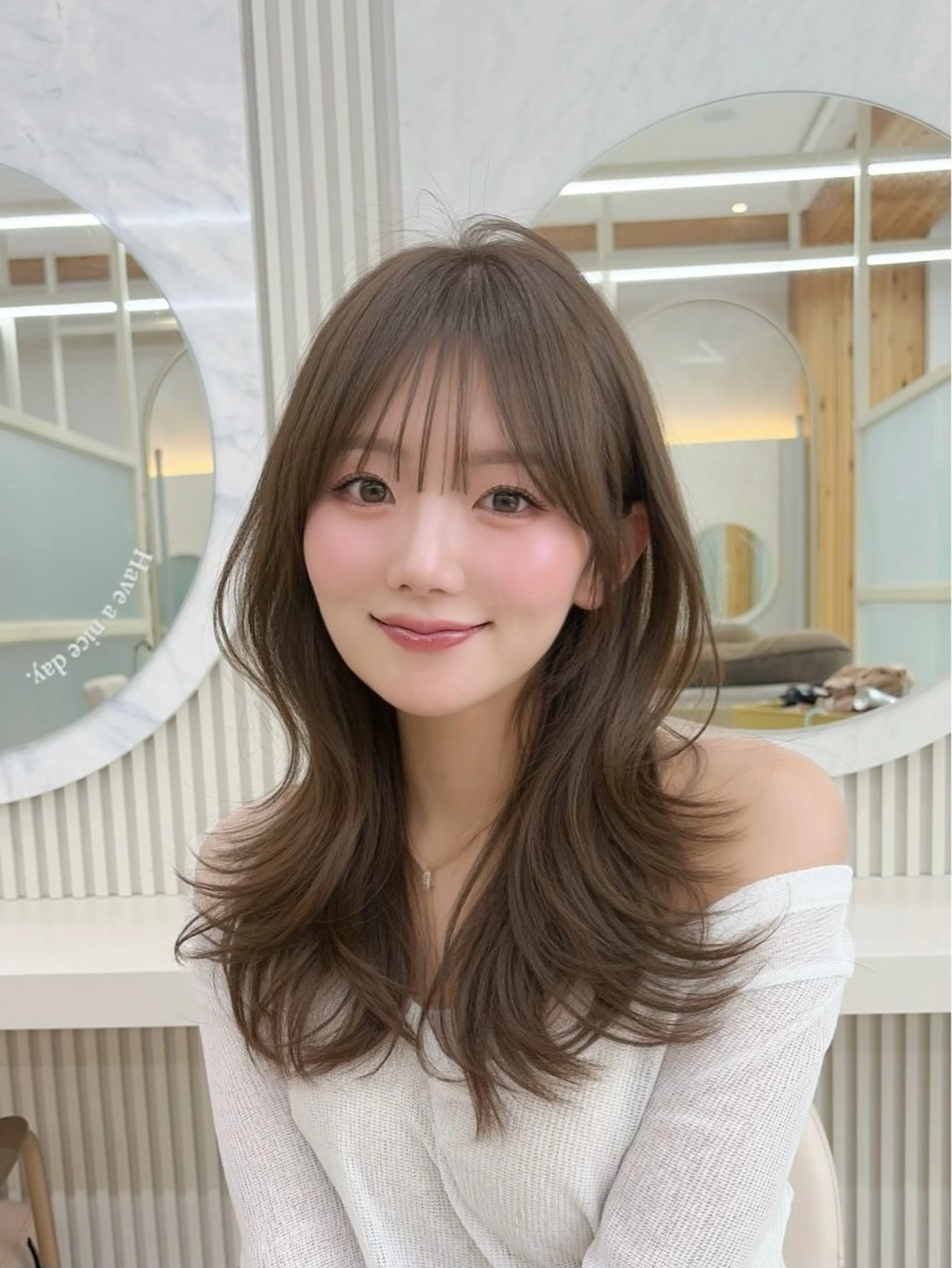 セミロング カット ヘアカラー トリートメント oto🤍×美髪× ゆるふわレイヤーのヘアスタイル