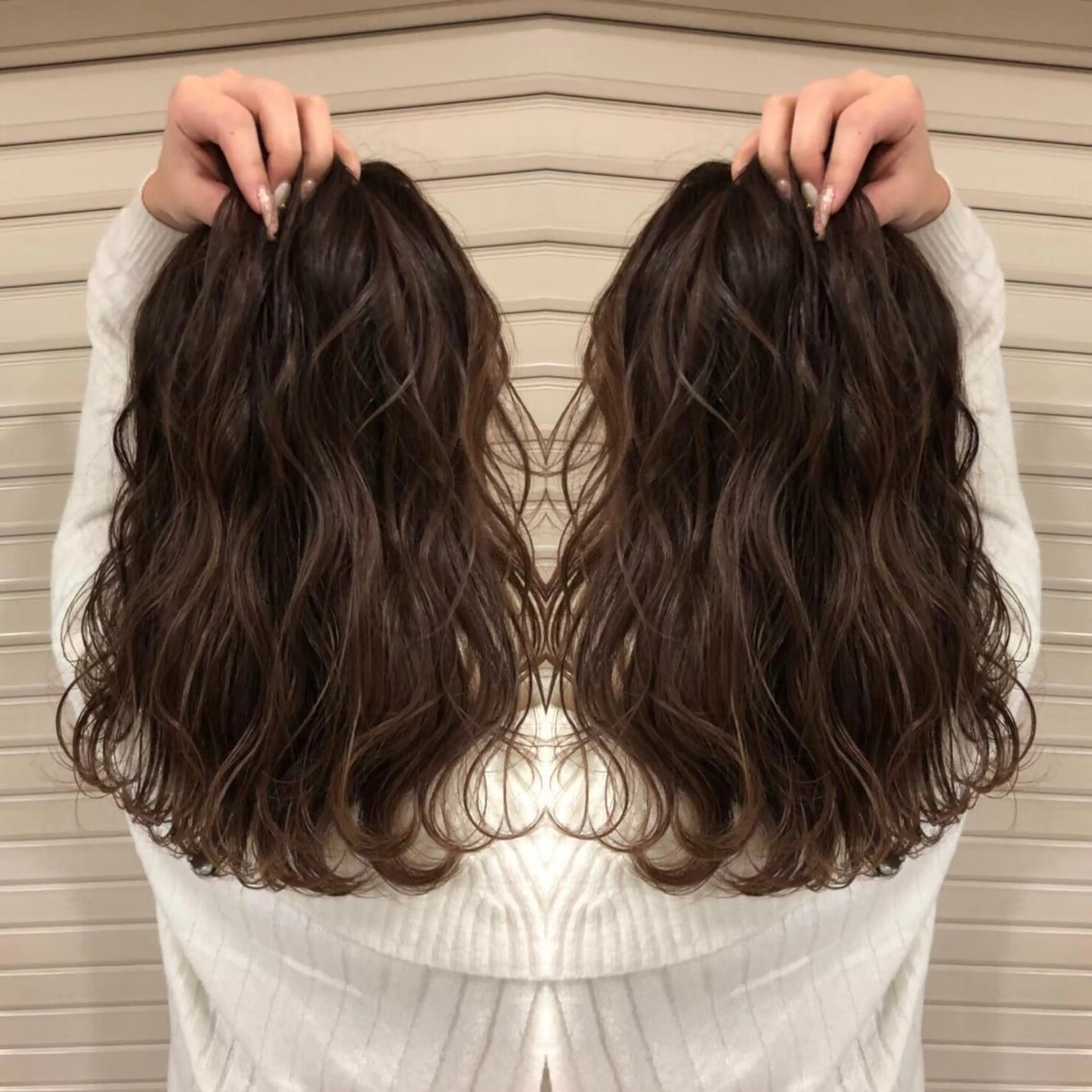 セミロング パーマ セミロングパーマ 地毛風ストレート ⚡️下ノ村柊斗⚡️のヘアスタイル