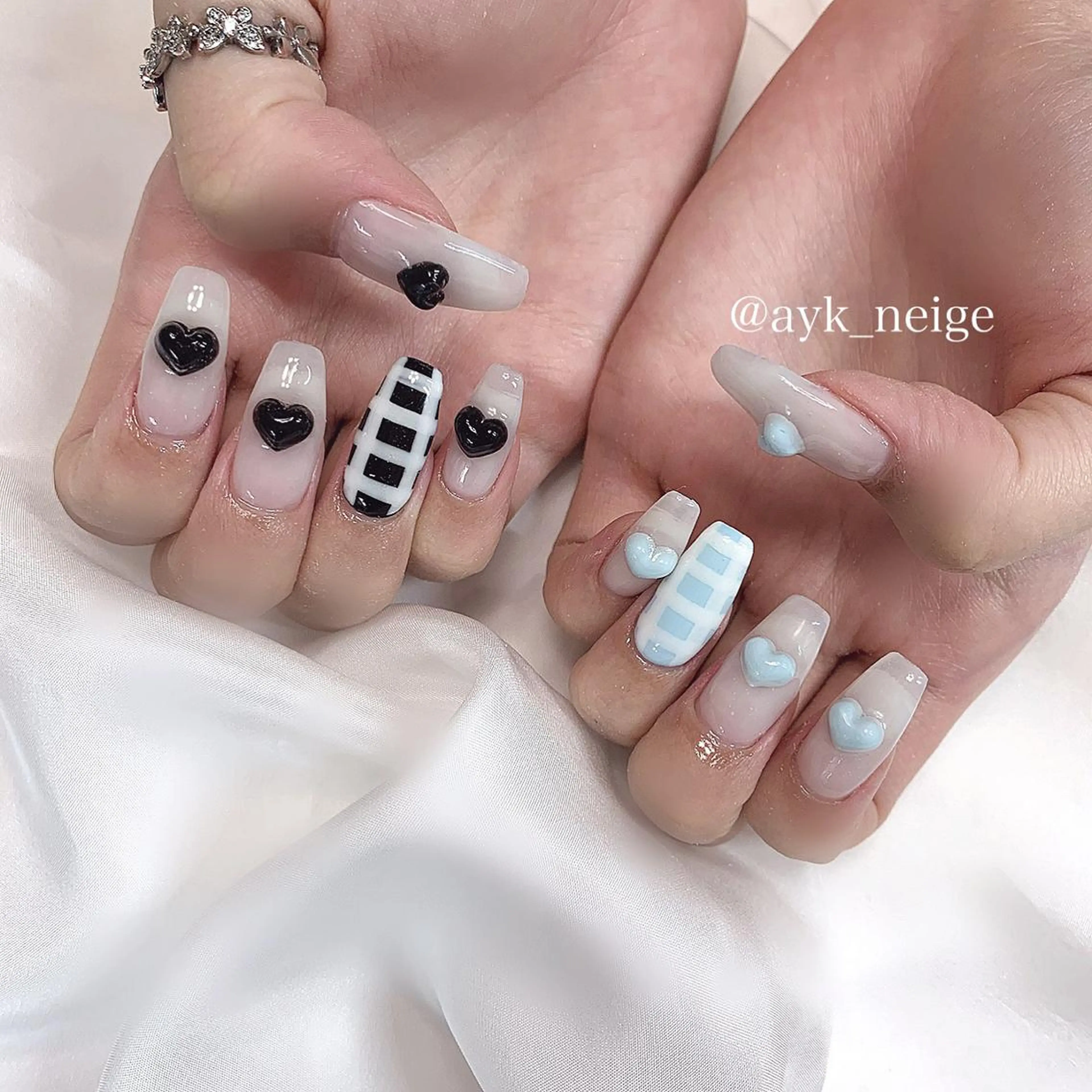 ネイル フットネイル 氷ネイル・うるうるネイル 韓国ネイル マグネットネイル 冬ネイル n'eige nail所属・大谷 綾香のネイルデザイン