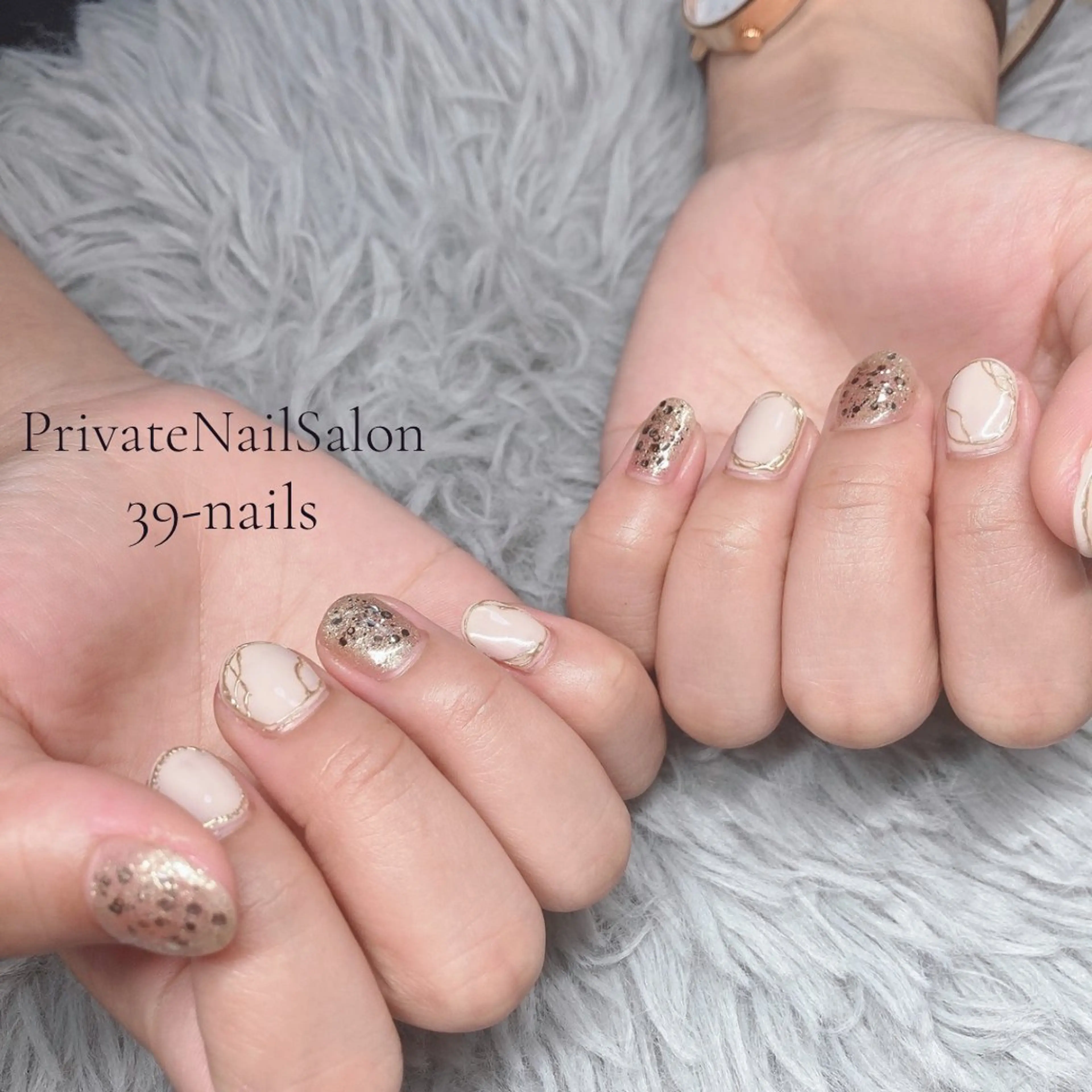 ネイル ジェルネイル 持ち込み ニュアンスネイル オフィスネイル パラジェル ハンドネイル 39-nails EharaMikuのネイルデザイン