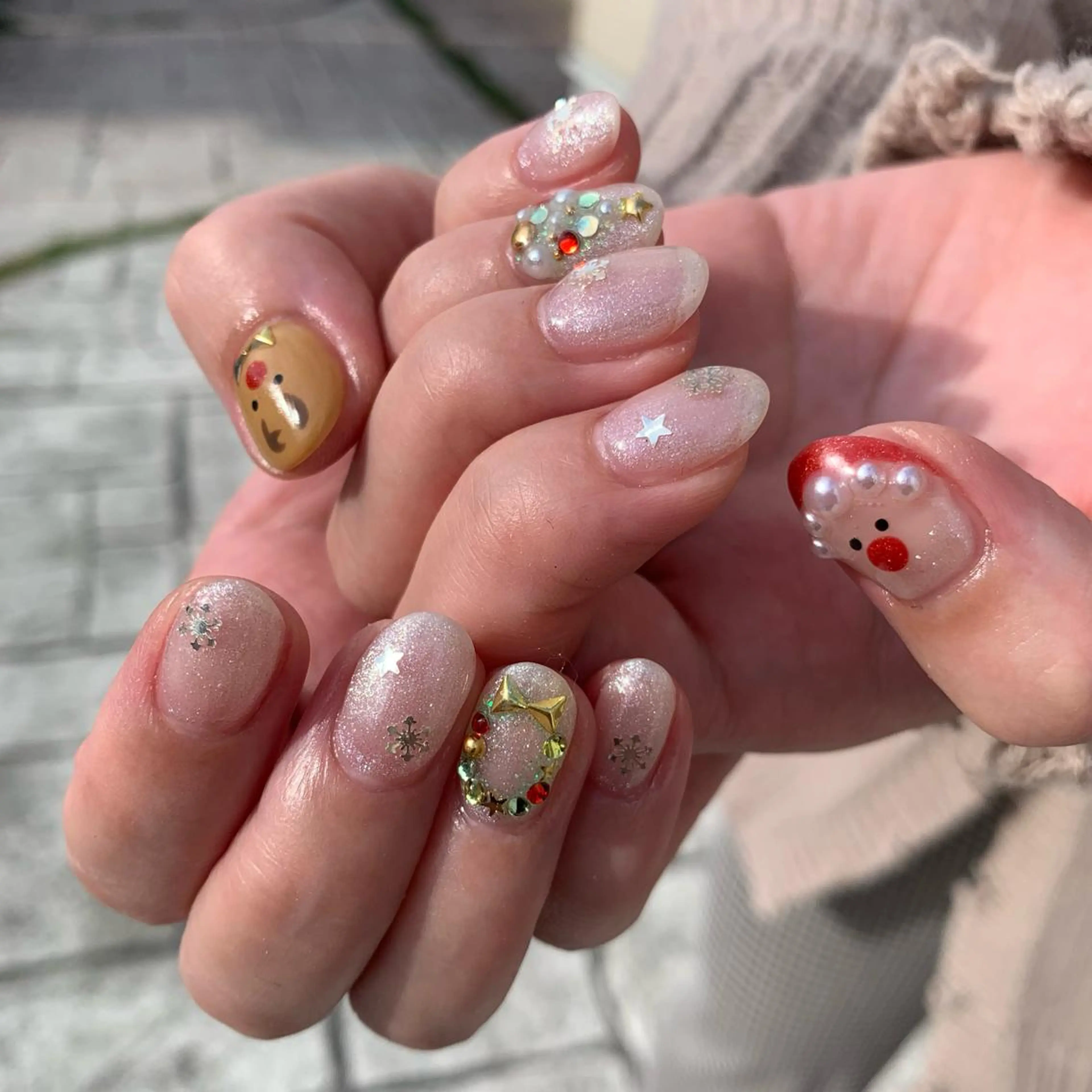 ネイル ラメ(グリッター) 冬ネイル クリスマス happiness nailのネイルデザイン