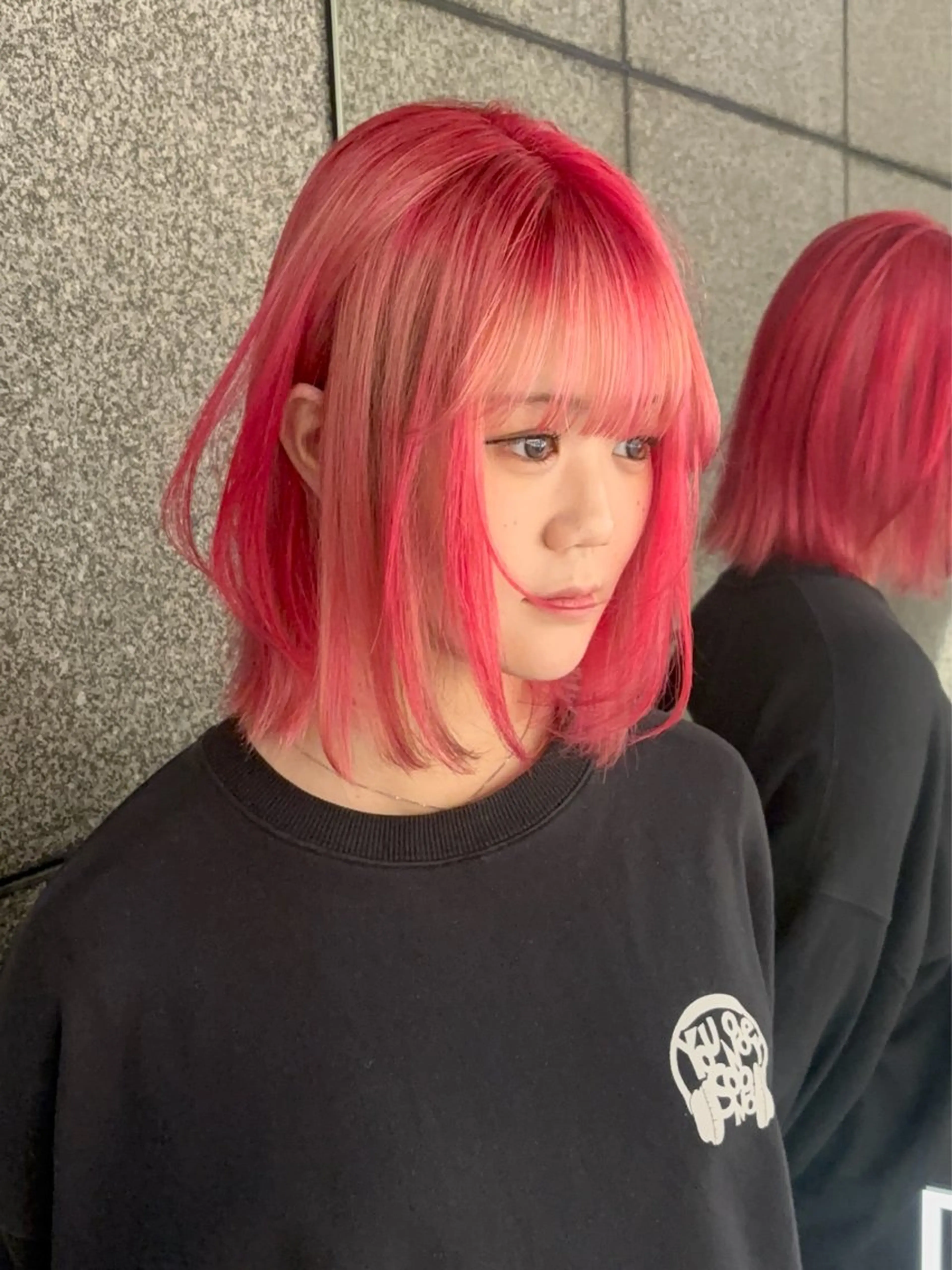 ミディアム カラー ボブレイヤー デザインカラー ボブ レイヤーカット 🥇メンズパーマ /縮毛矯正/木村神心のヘアスタイル