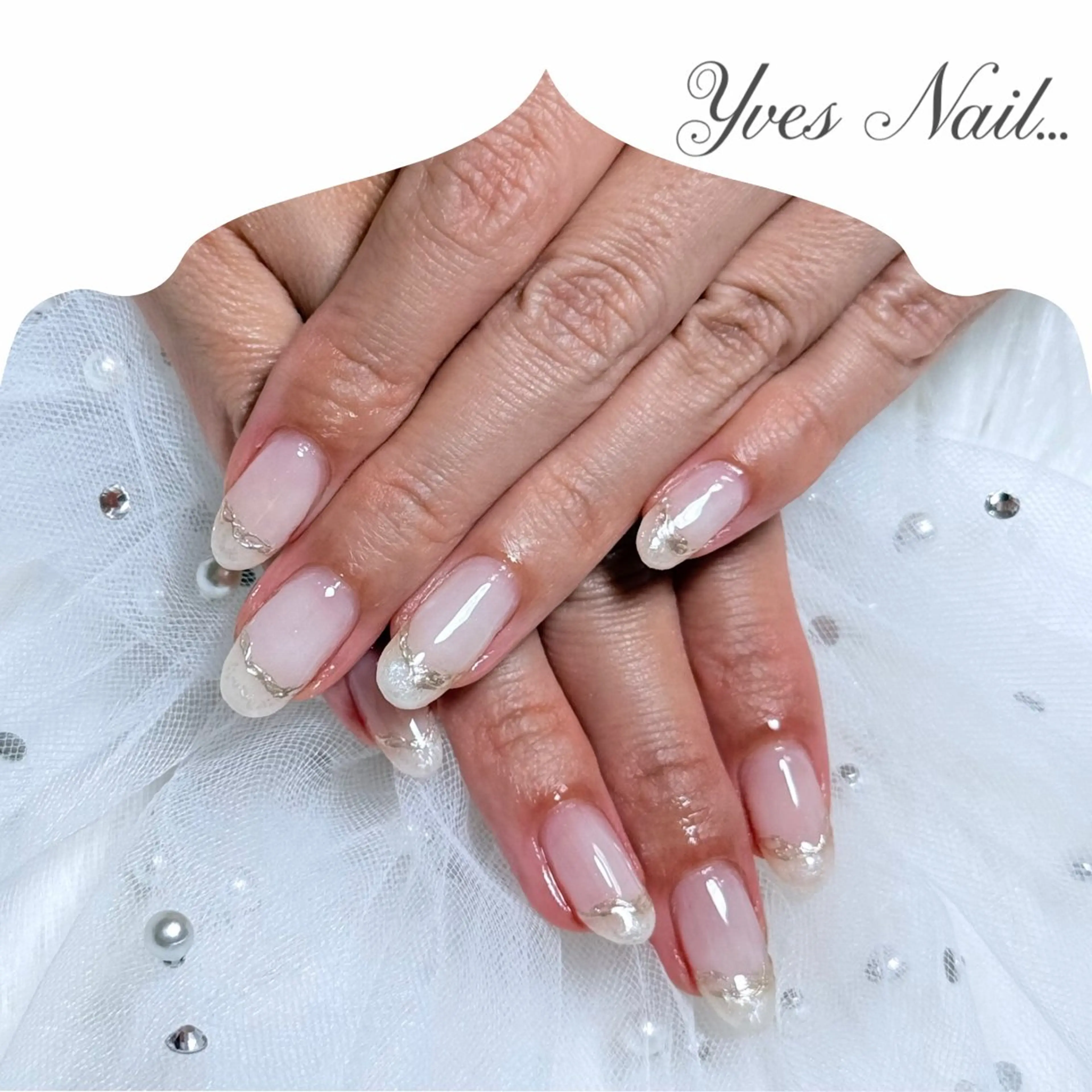 ネイル クリアネイル ブライダルネイル ホワイト ハンドネイル kanno yのネイルデザイン