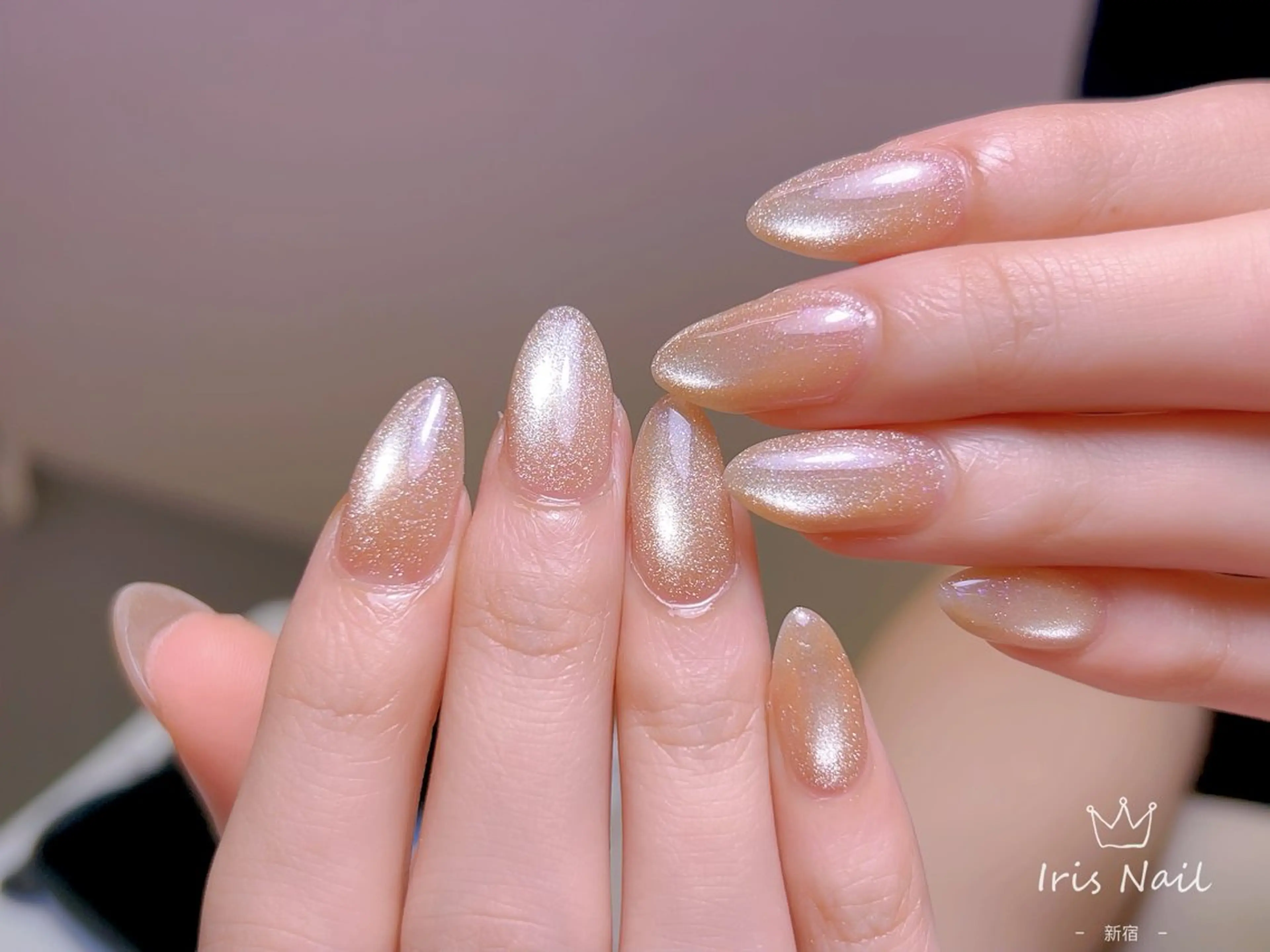 ネイル フレンチネイル ジェルネイル グラデーション 韓国ネイル マグネットネイル ハンドネイル 【長さ出し】 IRIS NAILのネイルデザイン