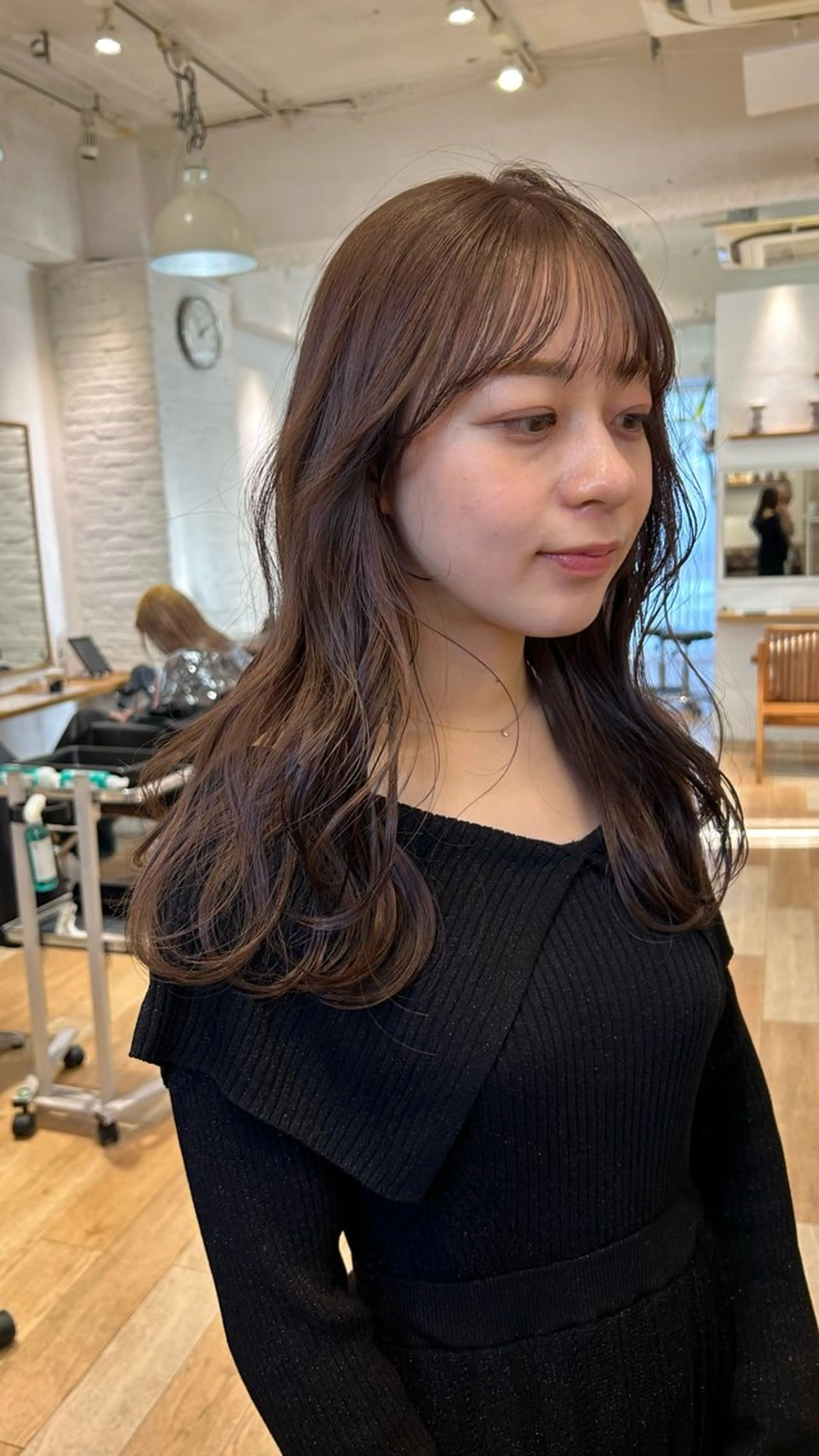 ミディアム カラー ヘアカラー トリートメント じゅわっと暖色カラー 🍊Moemiのヘアスタイル