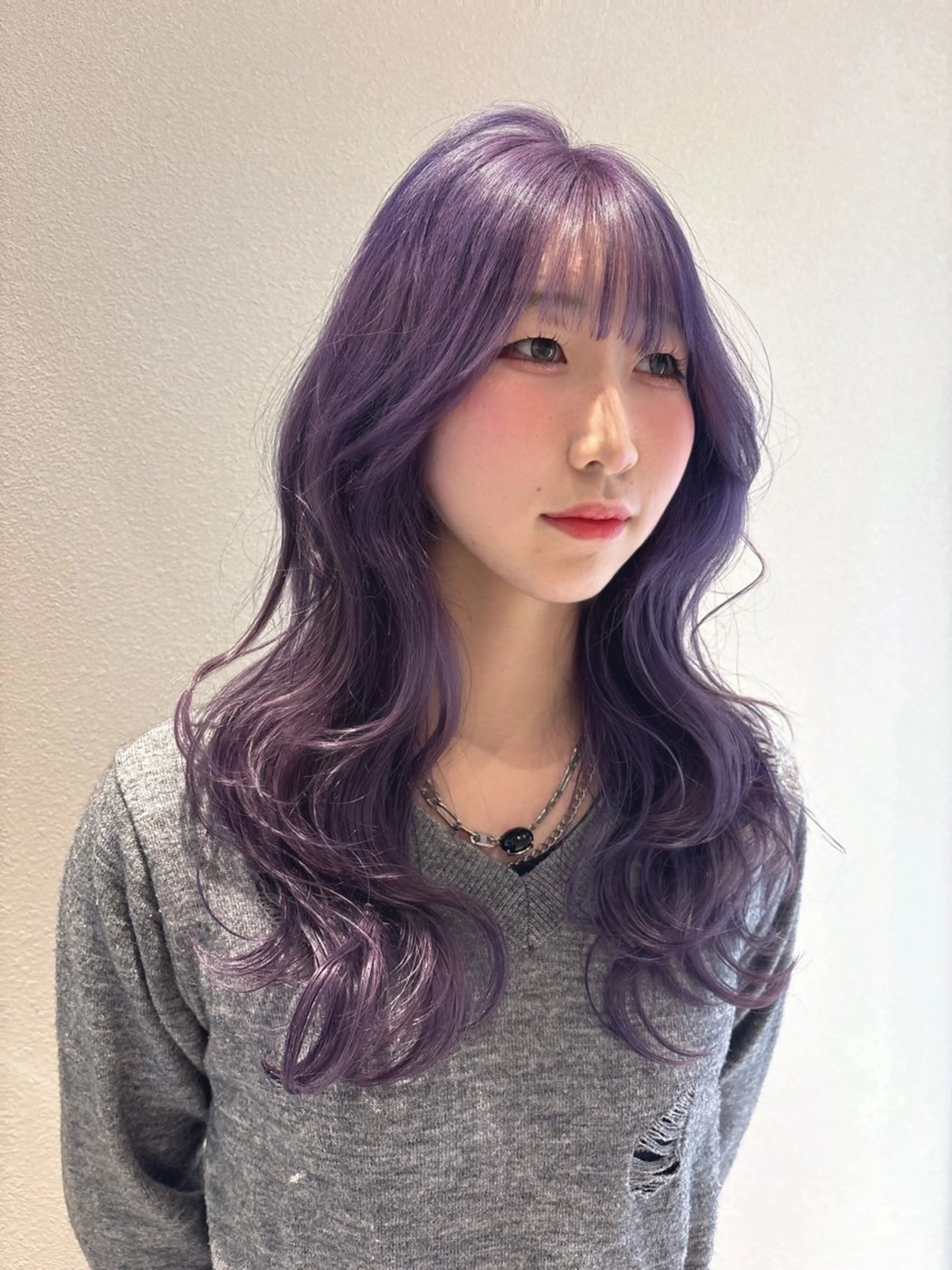 セミロング ヘアカラー ブリーチ🌟リタッチ 🎠KANON🎡のヘアスタイル