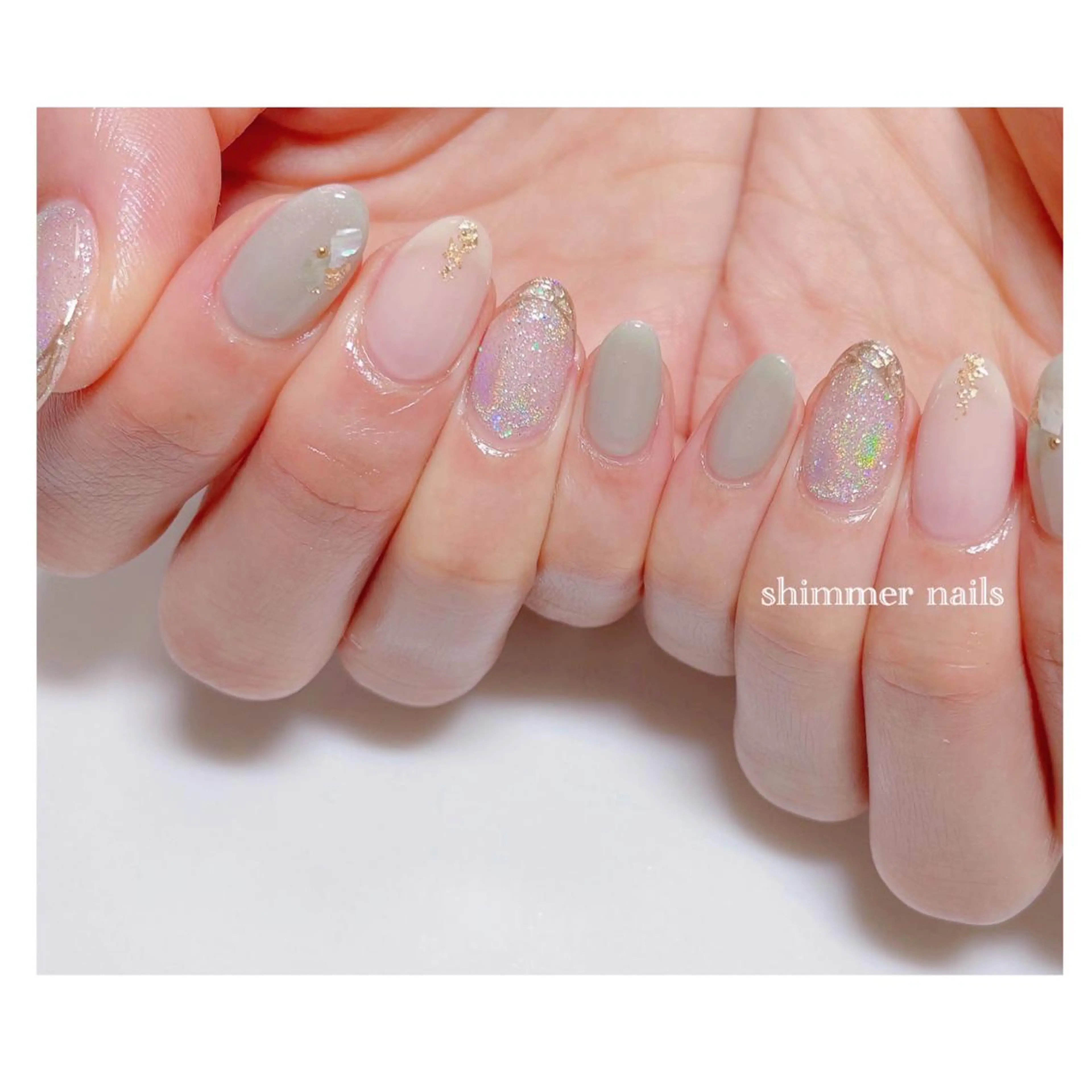 ネイル アートネイル フレンチネイル shimmer nailsのネイルデザイン