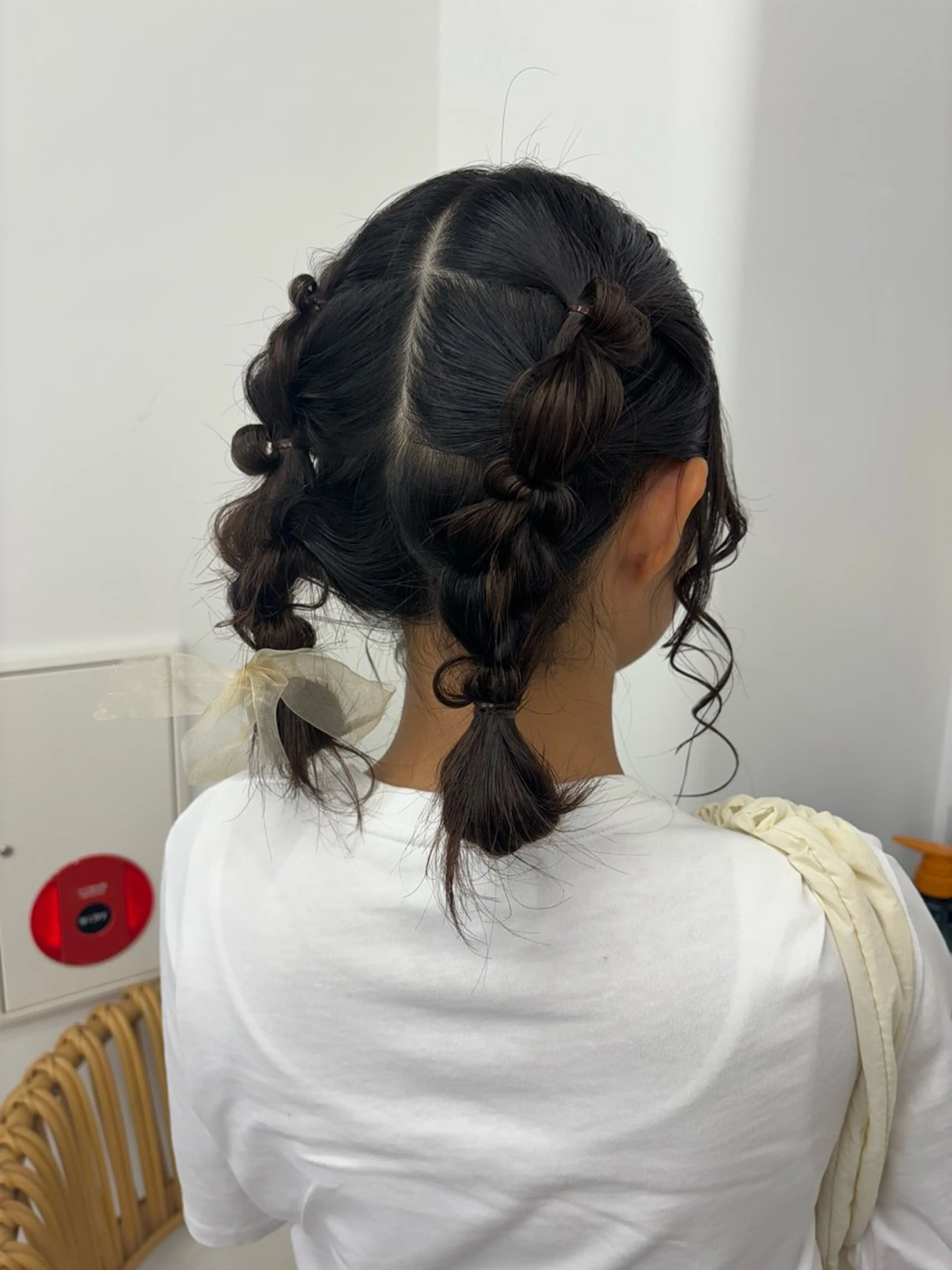 ミディアム ヘアセット リン🔔ボブ cut ベージュカラー🤎のヘアスタイル