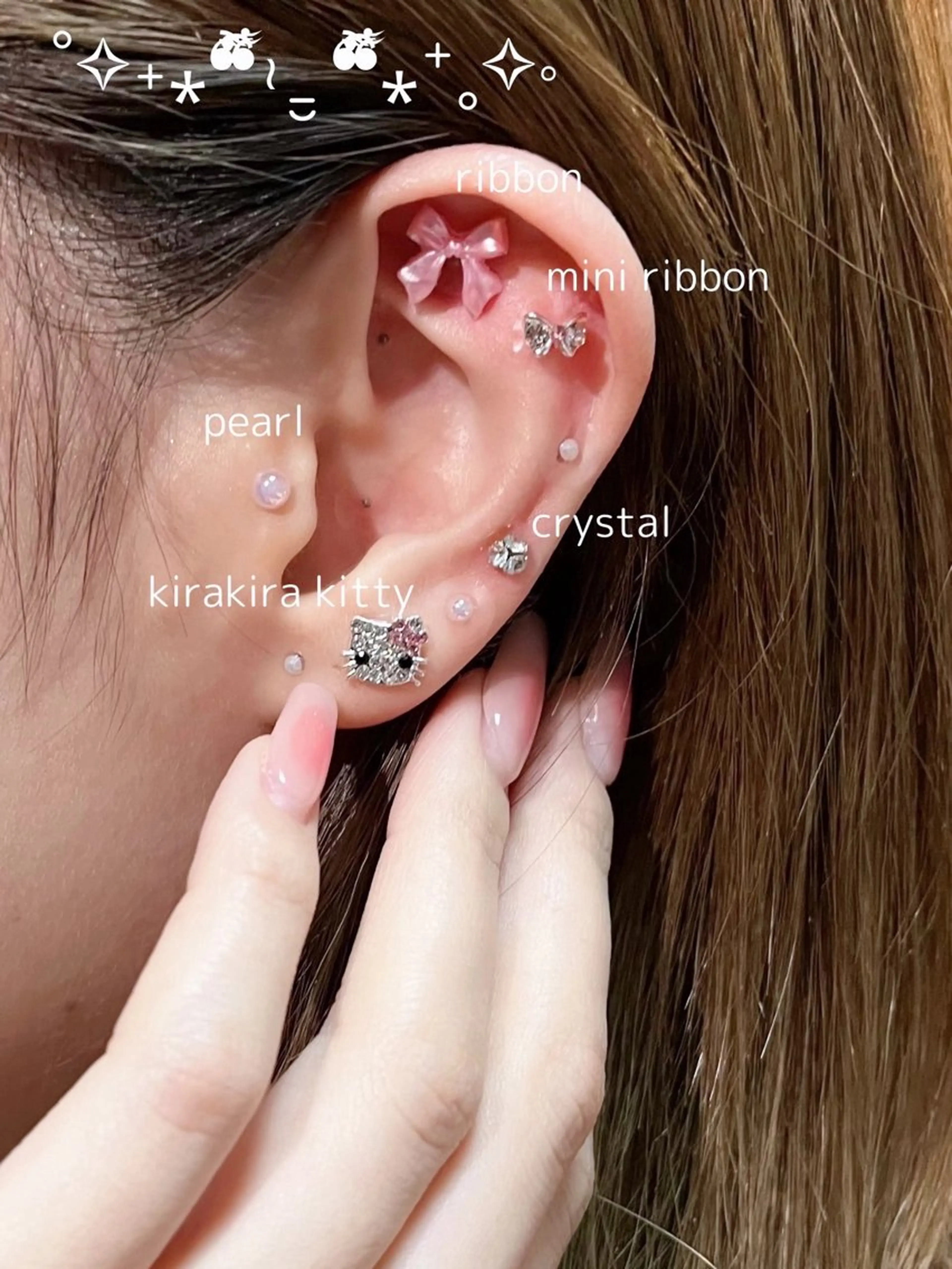 前髪カット＋耳ツボジュエリー《simple design》両耳12個（片耳6個）👂🎀※必ず詳細お読みください※の写真