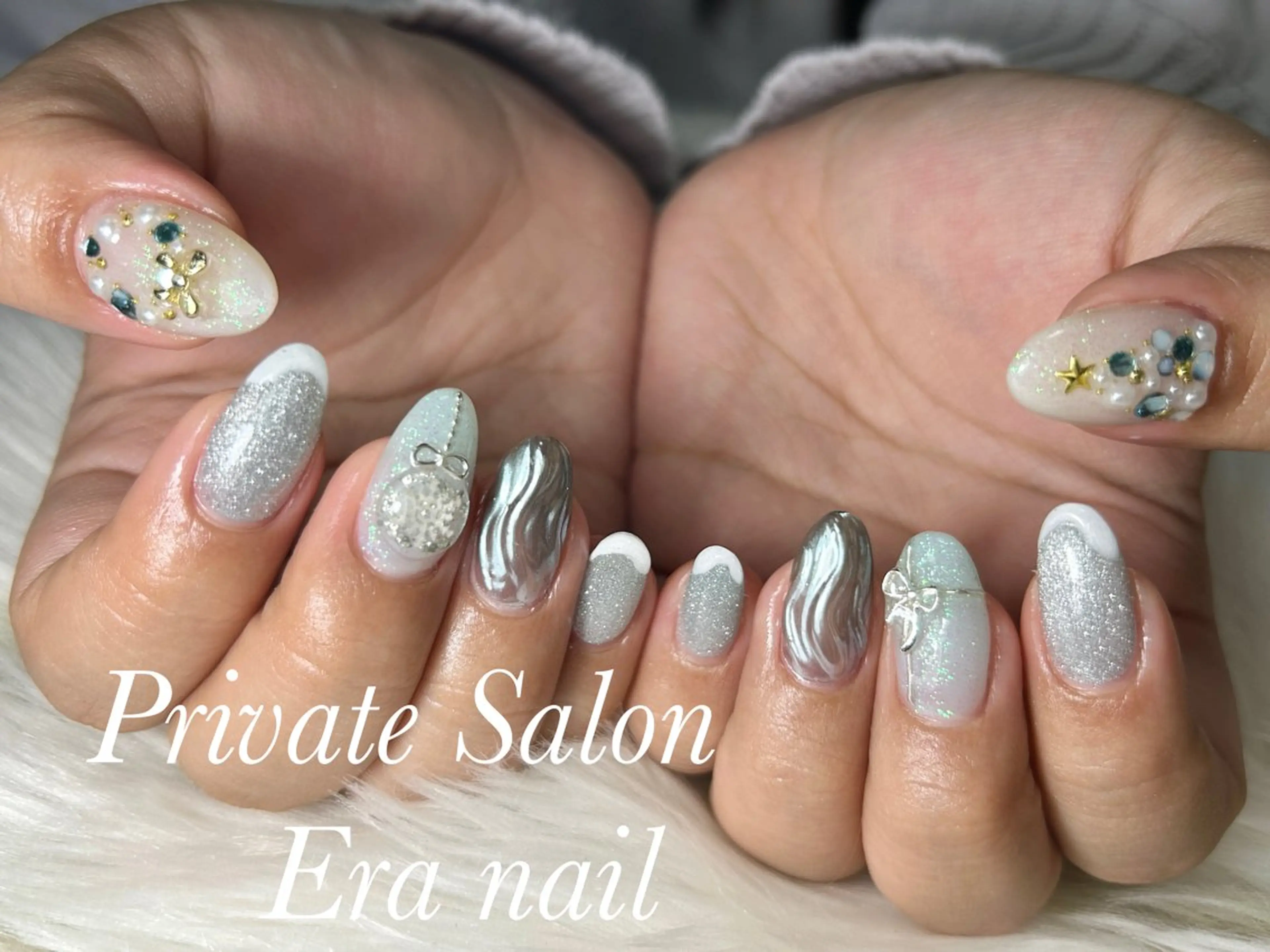 ネイル 冬ネイル クリスマス ハンドネイル Era nailのネイルデザイン