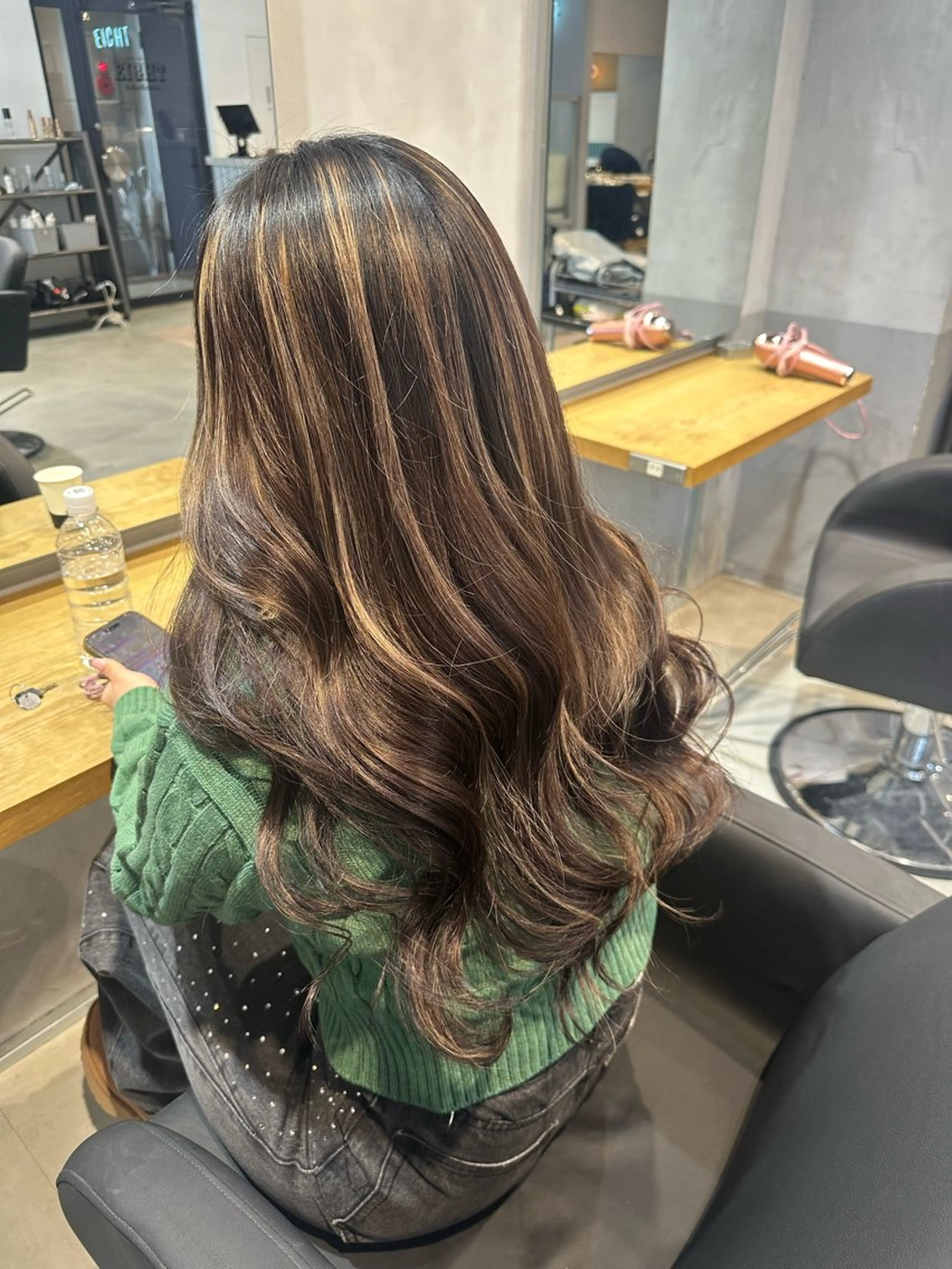 ロング カラー ヘアカラー トリートメント 💖ハイライト/ハイ トーン💖MIKIのヘアスタイル