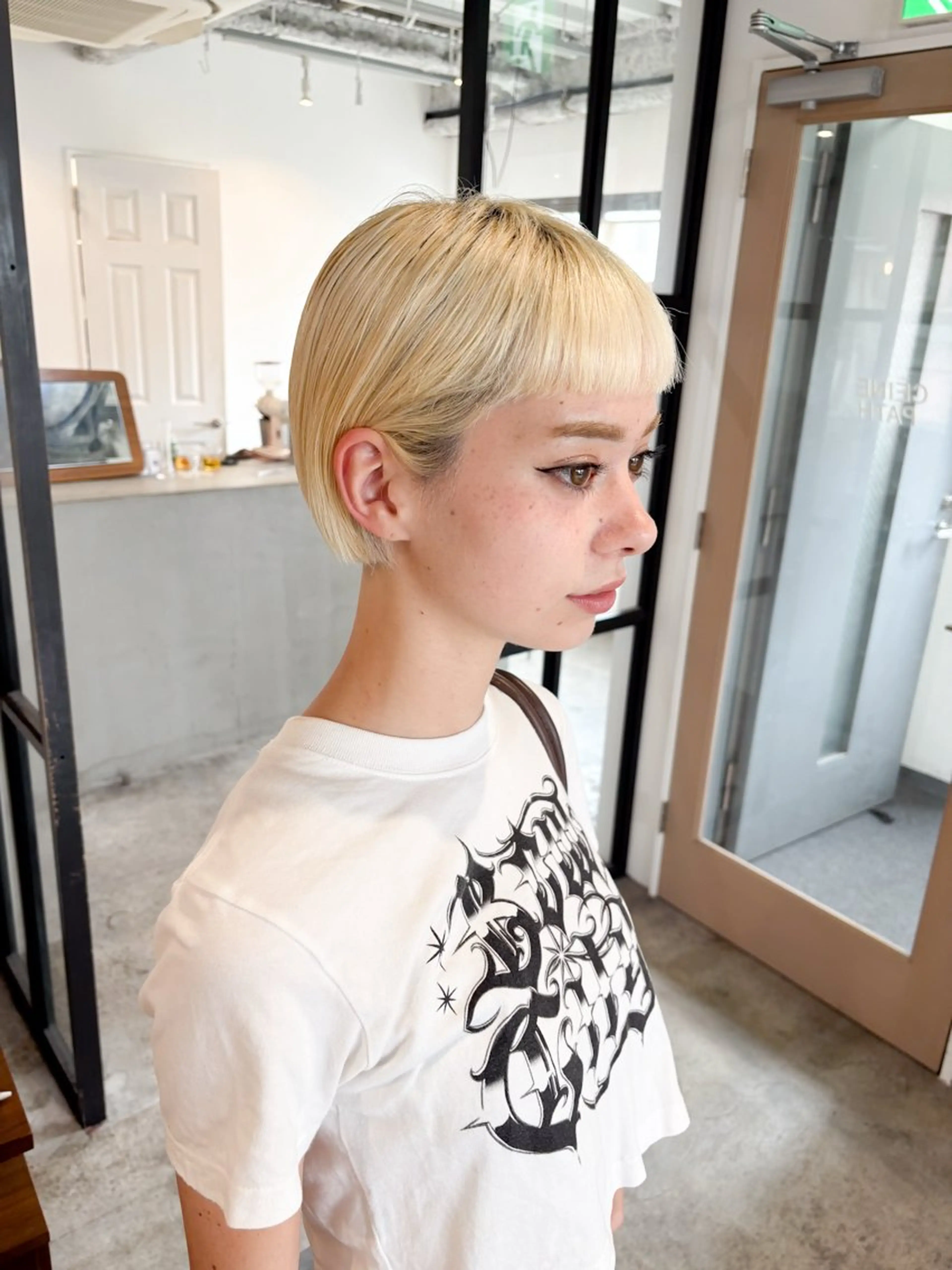 ショート カラー ボブ ワイドバング カット ヘアカラー Takuma Suzuki中目黒のヘアスタイル