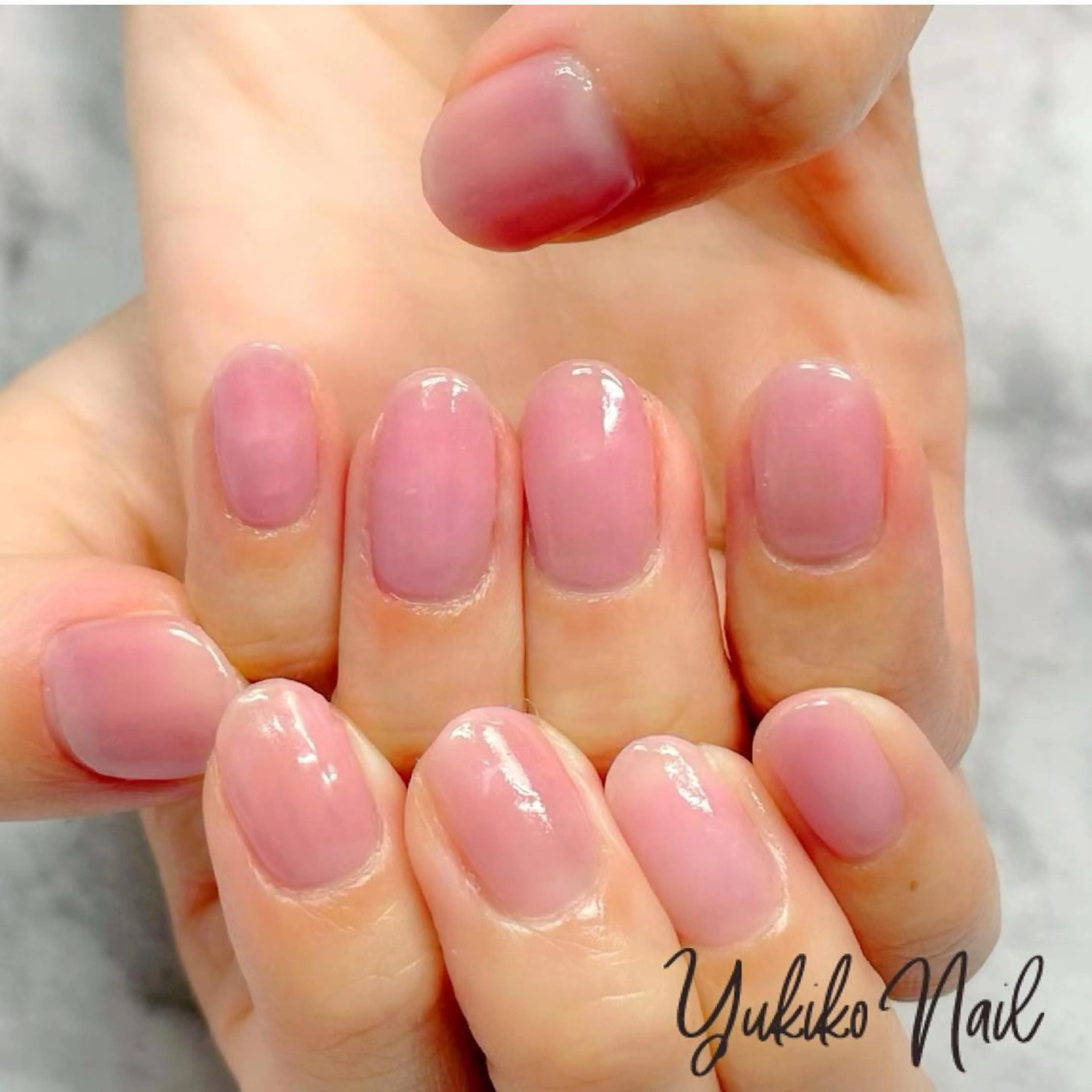 ネイル ワンカラーネイル ピンク ハンドネイル ユキコ ネイルのネイルデザイン