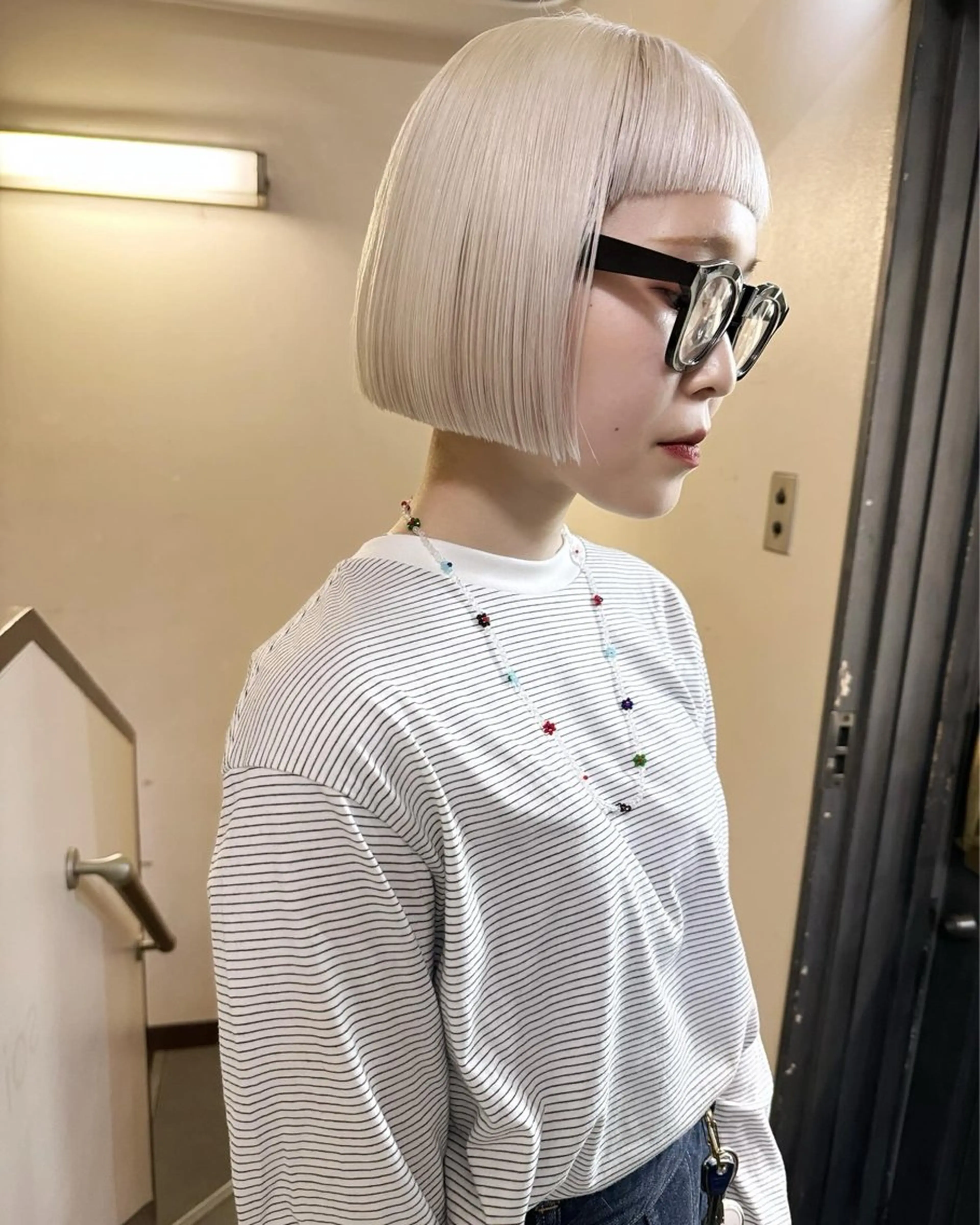 ショート カラー ヘアアレンジ 透明感カラー 丸山渉/パーマ エフェクトブリーチのヘアスタイル