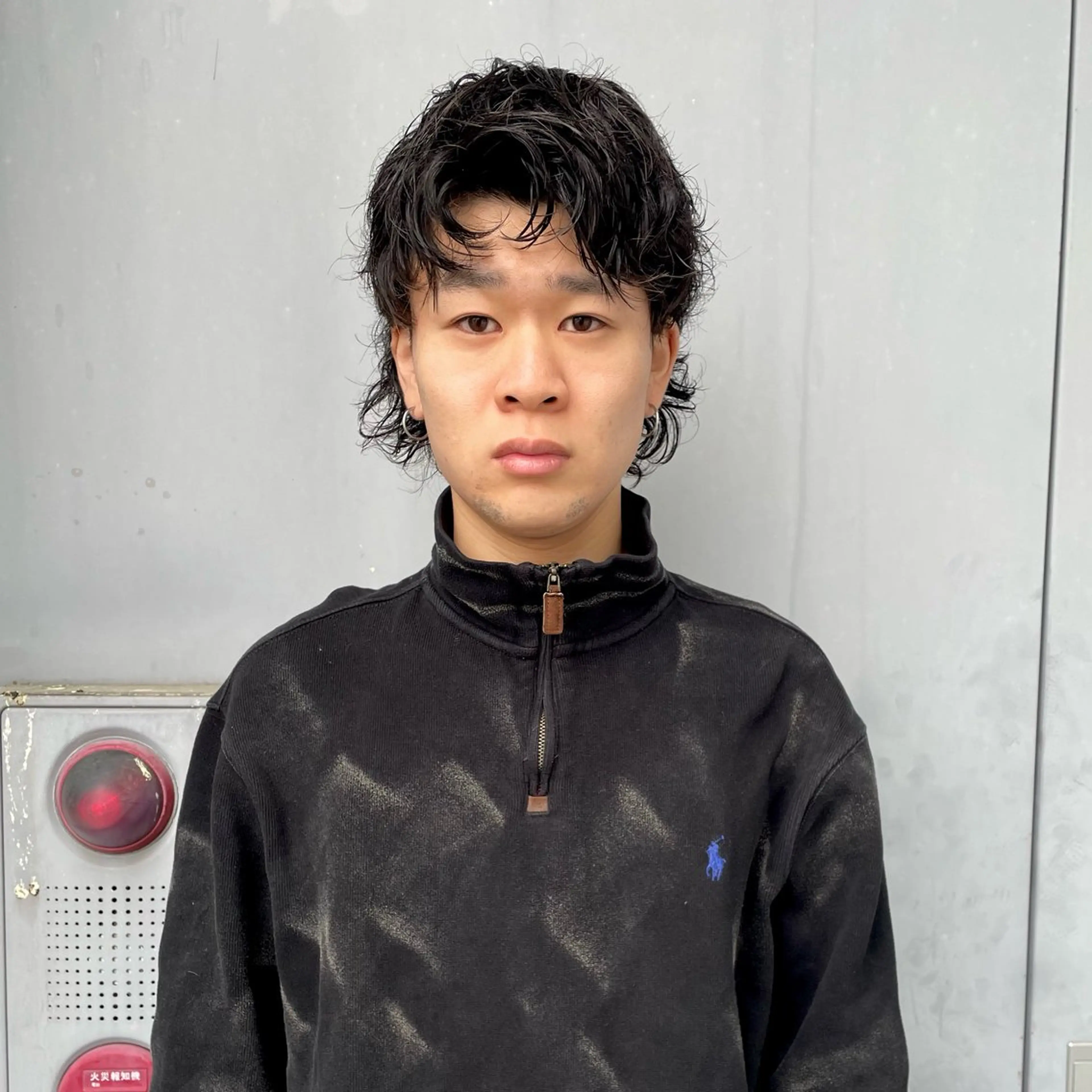 ミディアム パーマ メンズ ミディアムパーマ メンズパーマ マレットヘア カット パーマ ⚾️横浜メンズカット 阿部龍馬🍺🍔のヘアスタイル