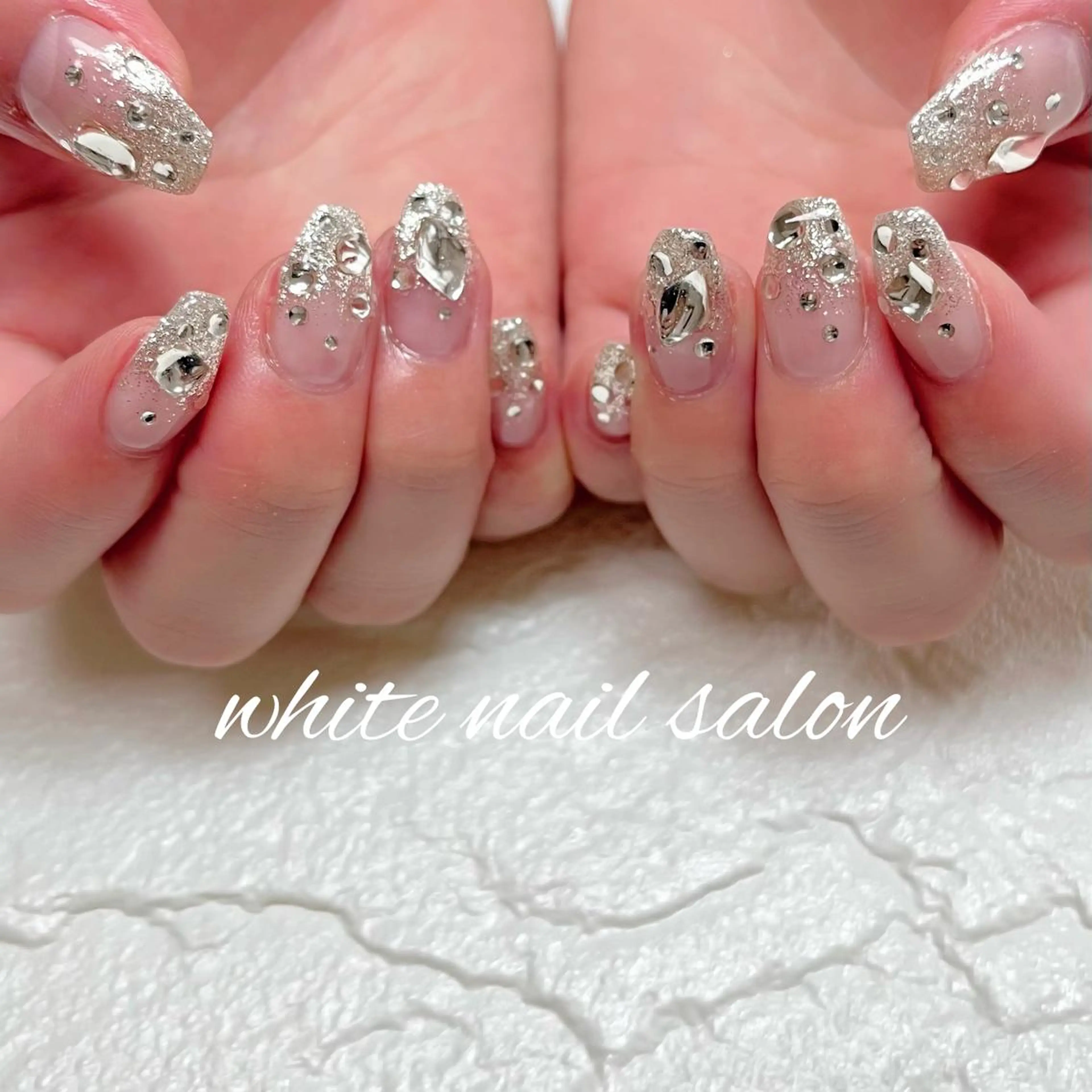 ネイル フットネイル ジェルネイル ハードジェル ラメ(グリッター) 持ち込み ハンドネイル white nail salonのネイルデザイン