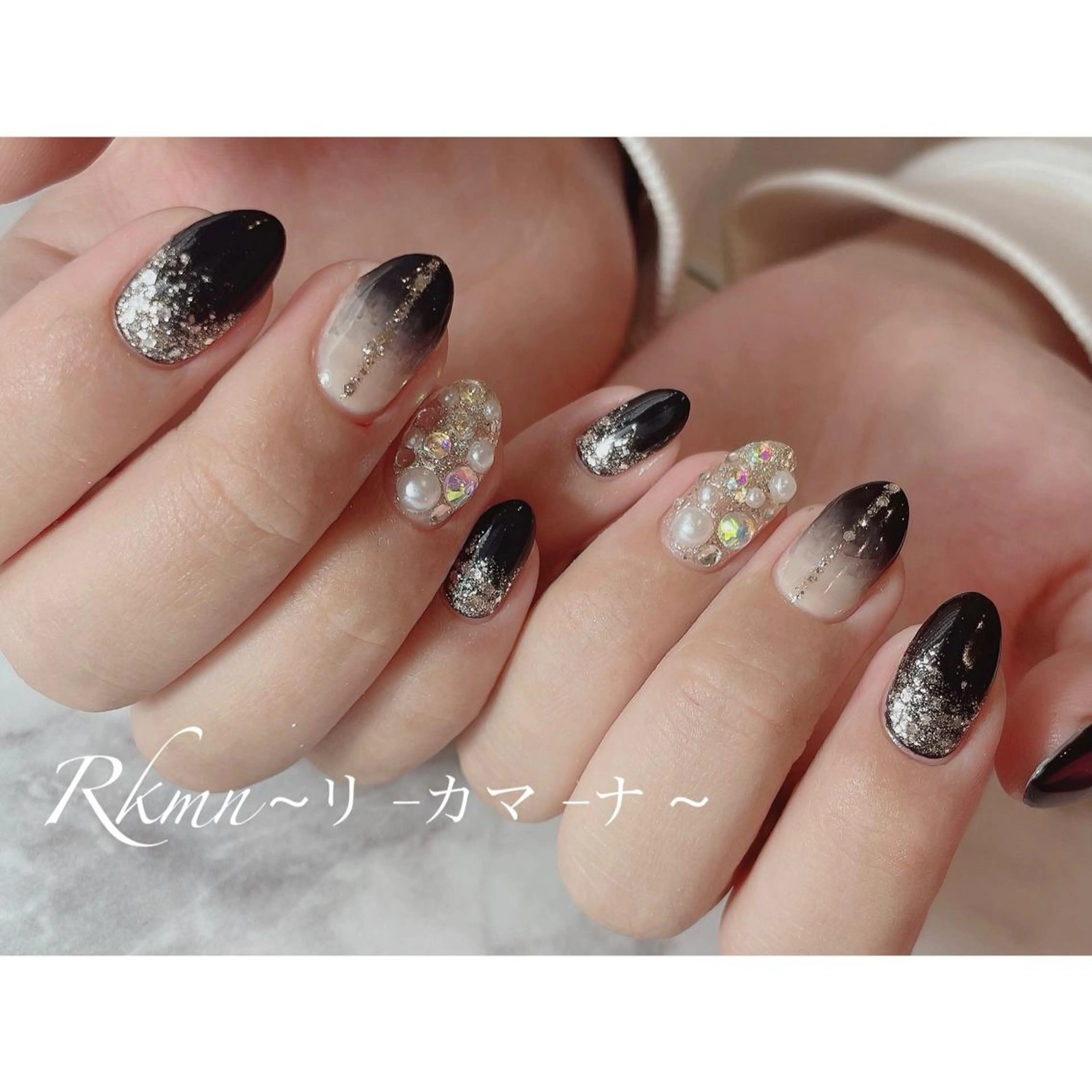 ネイル アートネイル グラデーション ラメ(グリッター) 春ネイル ハンドネイル フットネイル ハンドケア Rkmn ~リ-カマ-ナ~のネイルデザイン