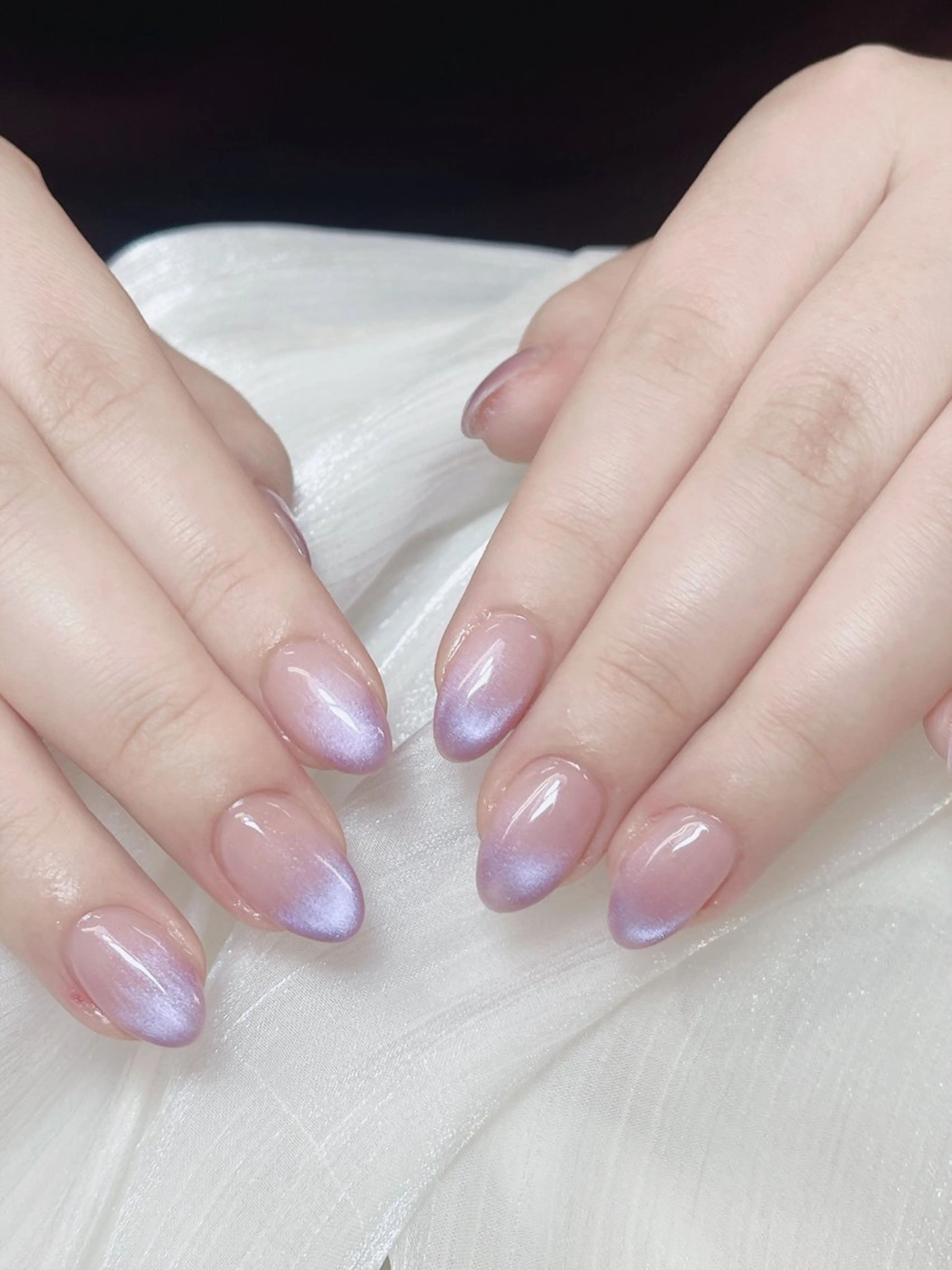 ネイル チークネイル 成人式 フレンチネイル グラデーション 氷ネイル・うるうるネイル ハンドネイル DUO MI所属・DUO   MI nail salonのネイルデザイン