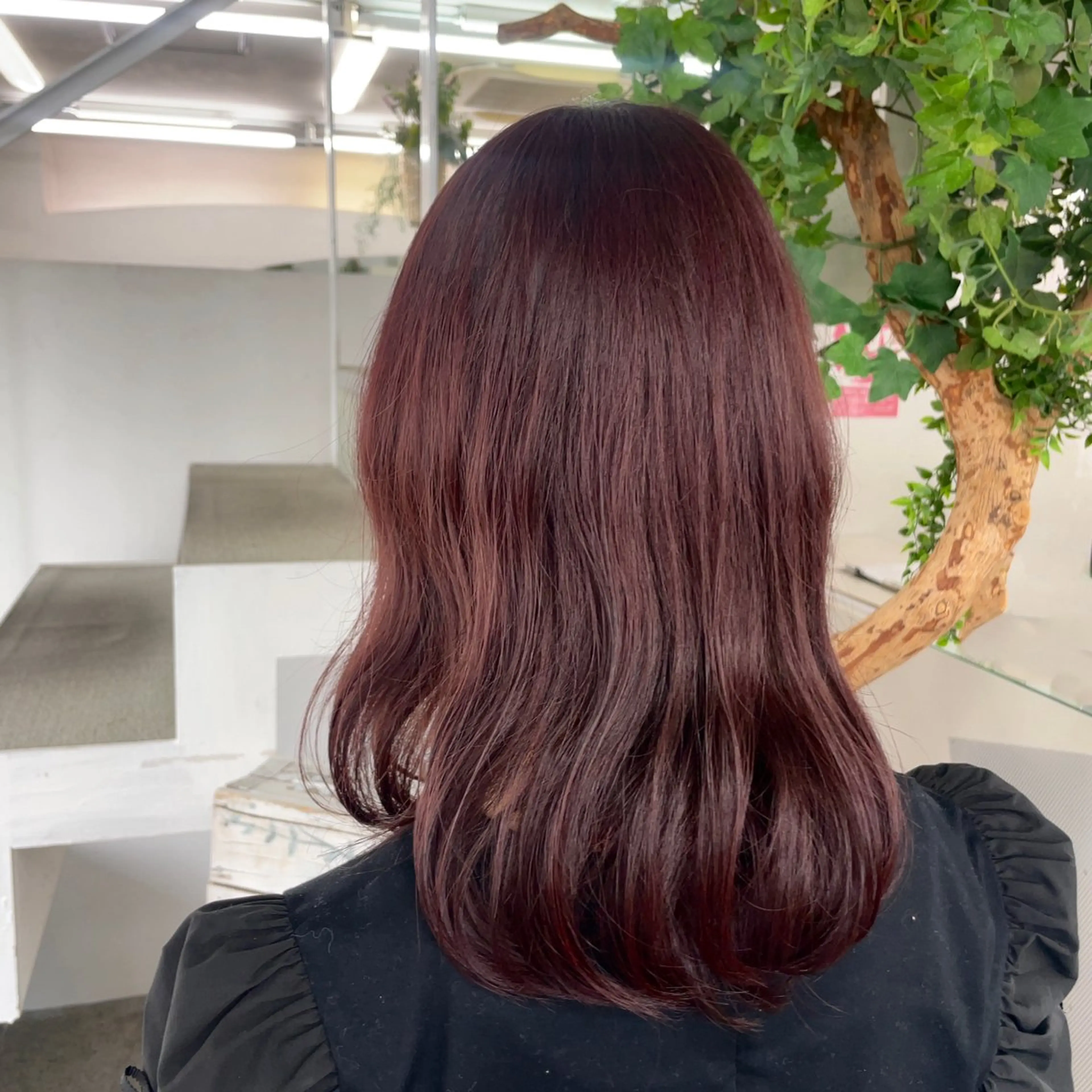 ミディアム カラー カシス バイオレットカラー カット ヘアカラー 山田 里美のヘアスタイル