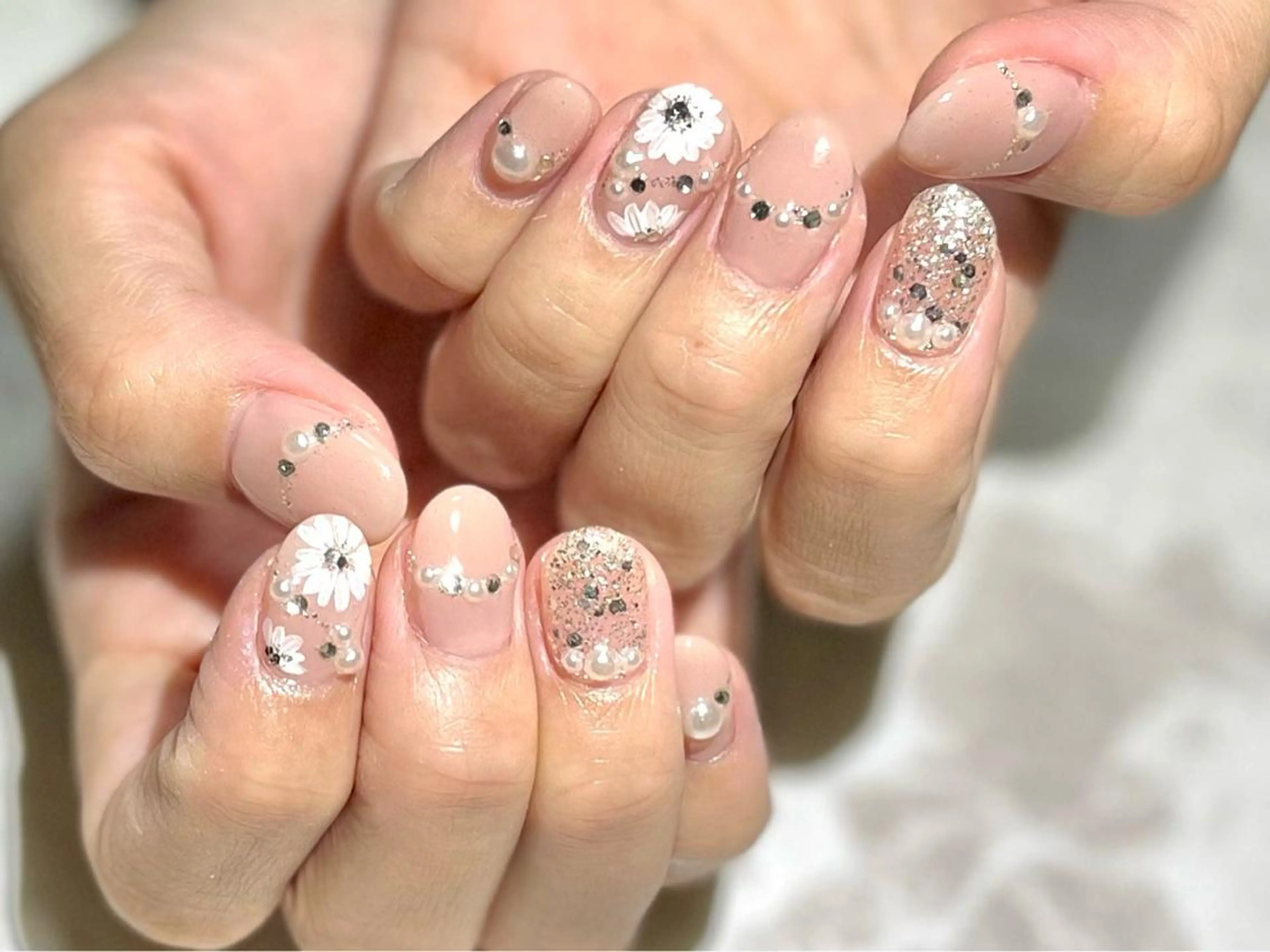 ネイル フラワーネイル フットネイル ニュアンスネイル シンプルネイル 春ネイル ネイル フフラ所属・nail fufla ♡yamane♡のネイルデザイン
