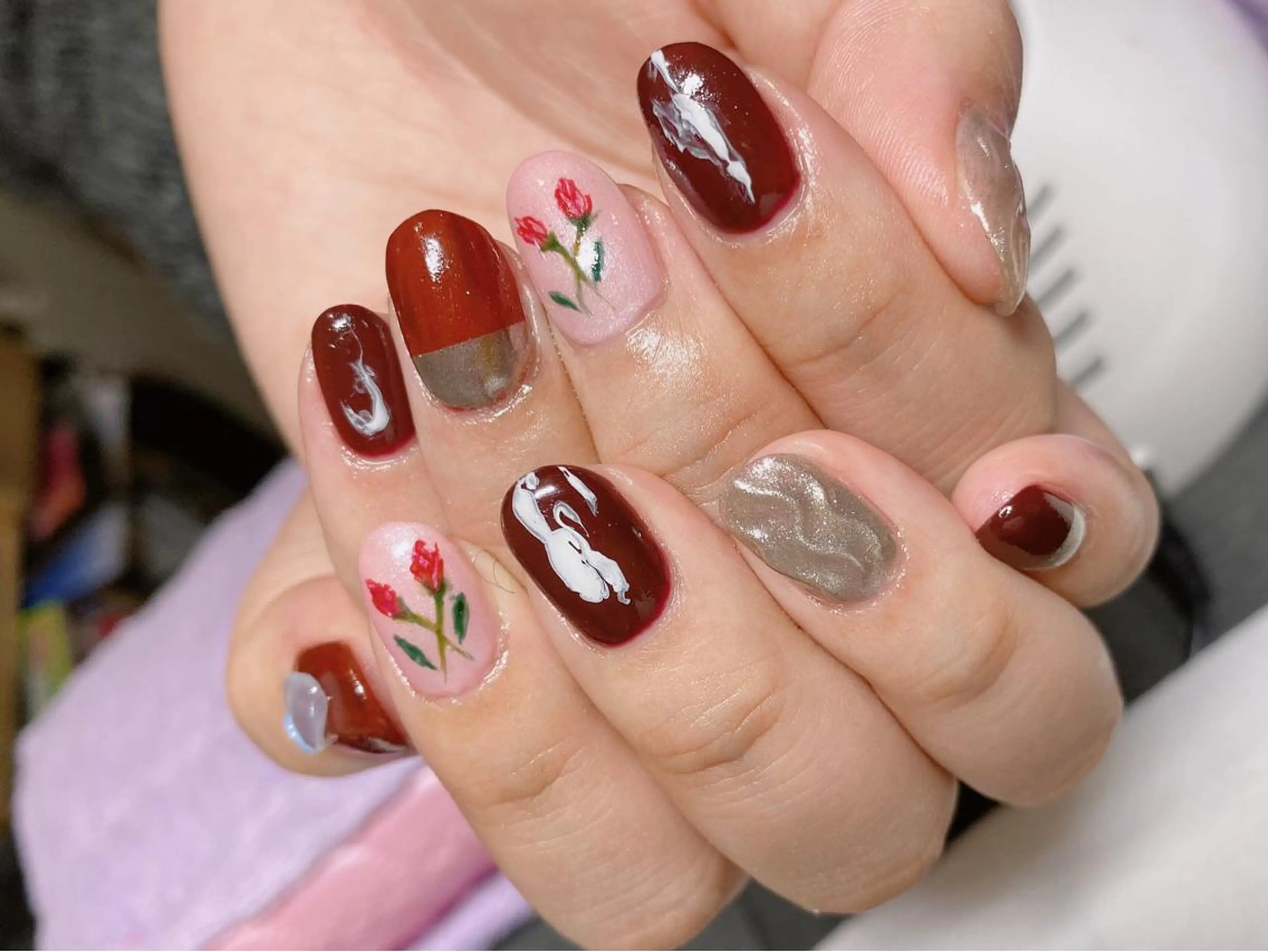 ネイル フラワーネイル ニュアンスネイル ハンドネイル ハンドケア u sのネイルデザイン