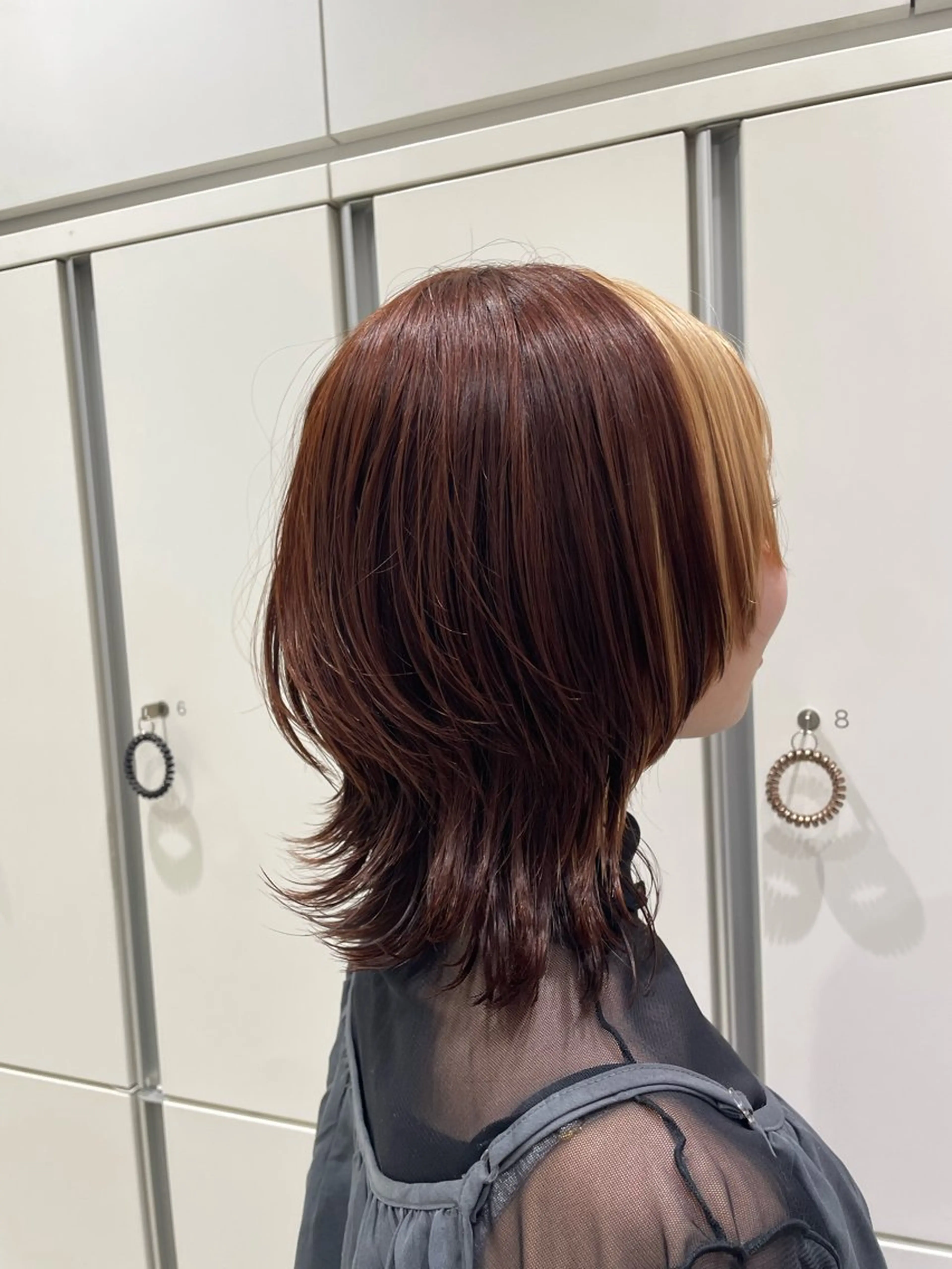 ミディアム ウルフカット カット ヘアカラー miwa/ボブパーマ /モードボブのヘアスタイル