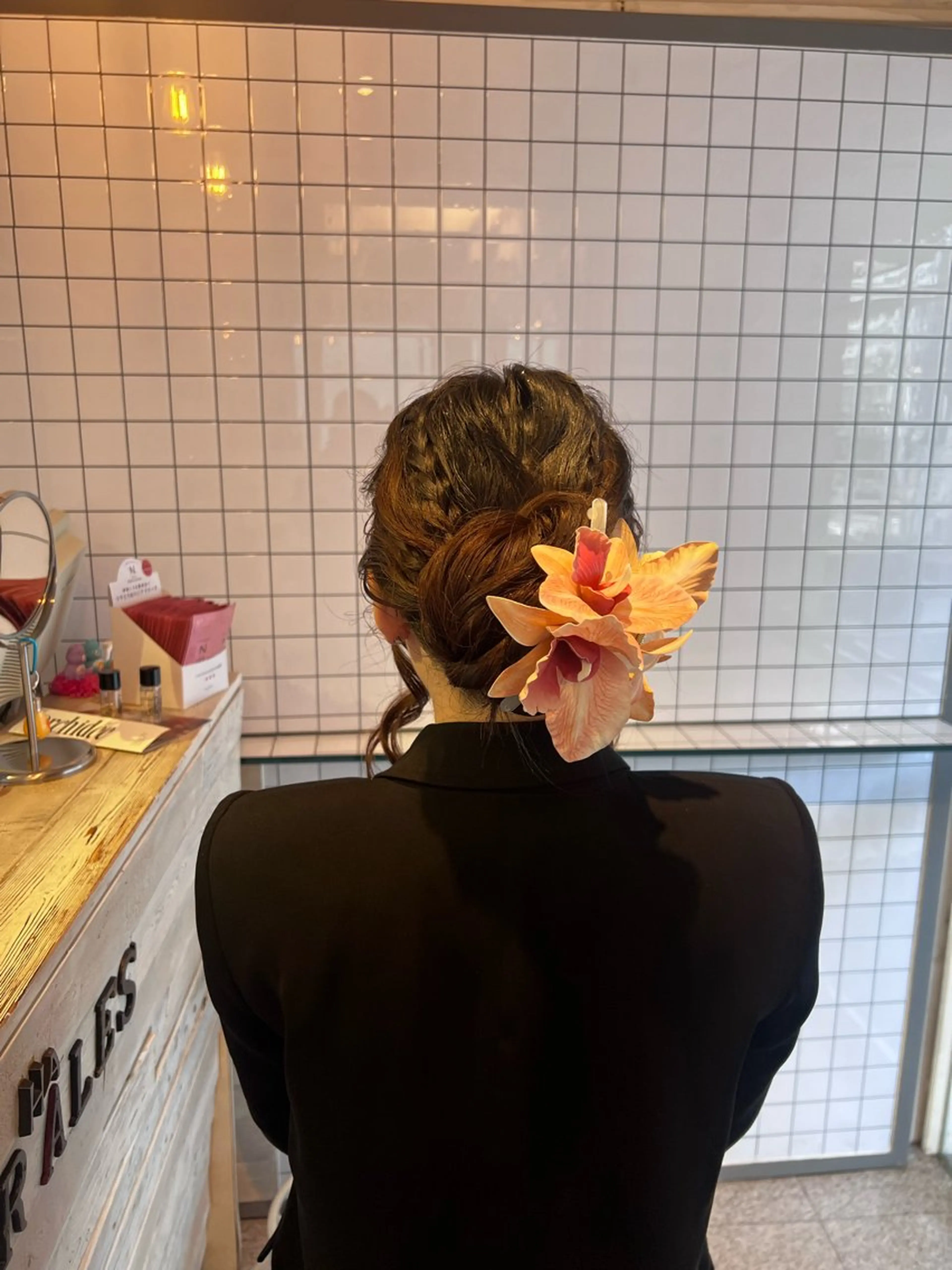 ヘアアレンジ 結婚式・ブライダル ヘアセット 個性的カラー ☆≡ねねのヘアスタイル