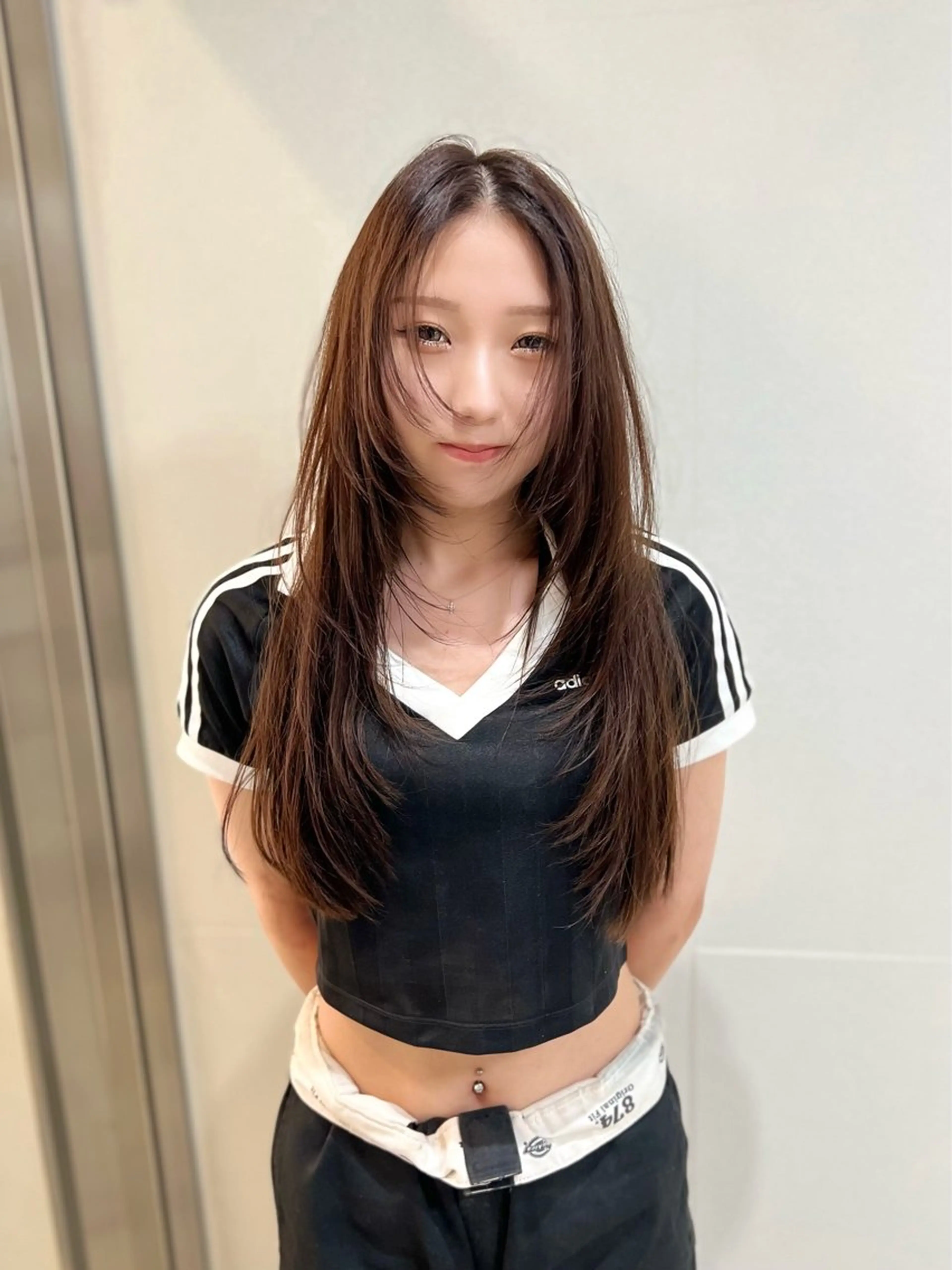 ロング 顔まわりレイヤー レイヤーカット ロング 札幌パーマ 髪質改善/後藤海音のヘアスタイル