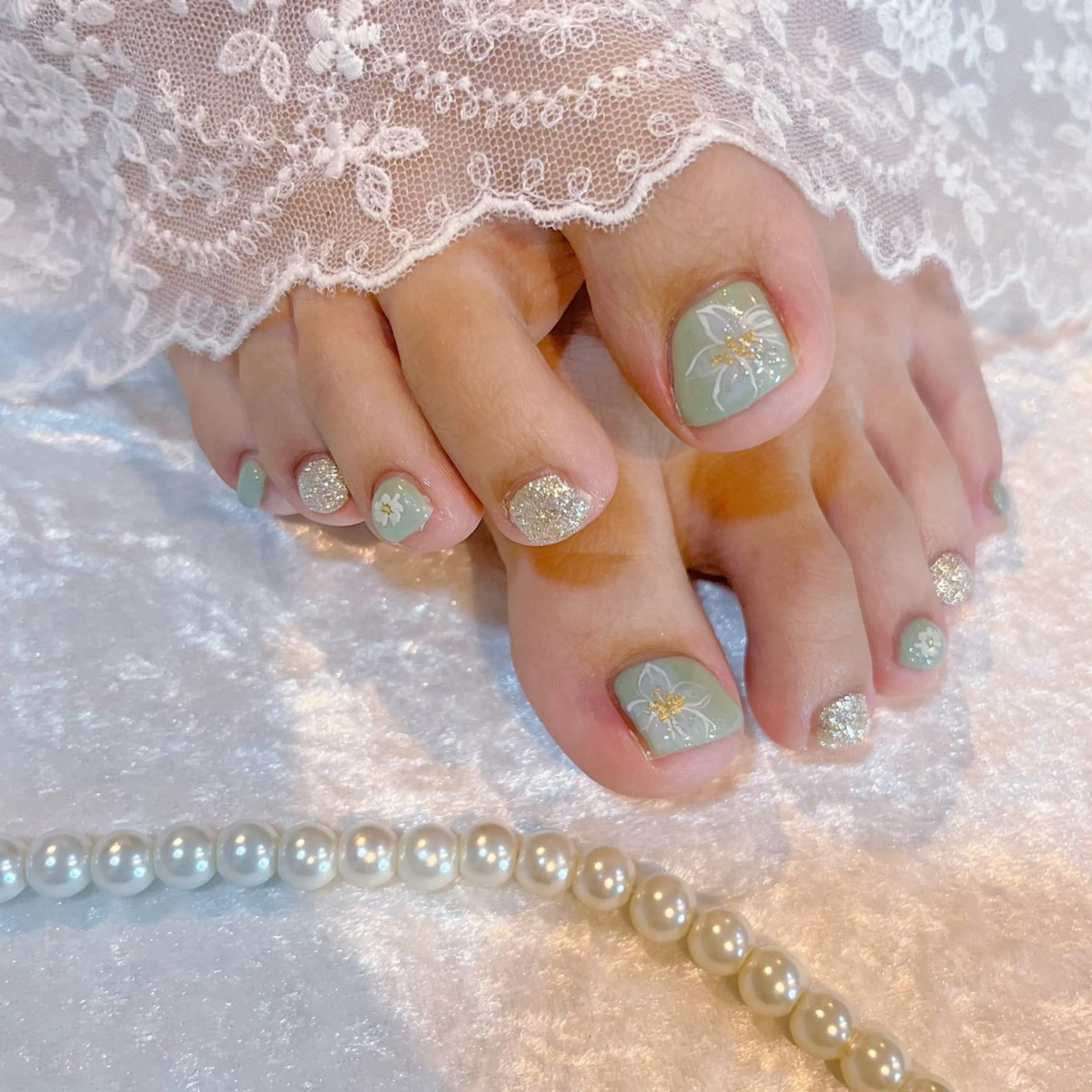ネイル フットネイル Maya 🧊🫧‪のネイルデザイン