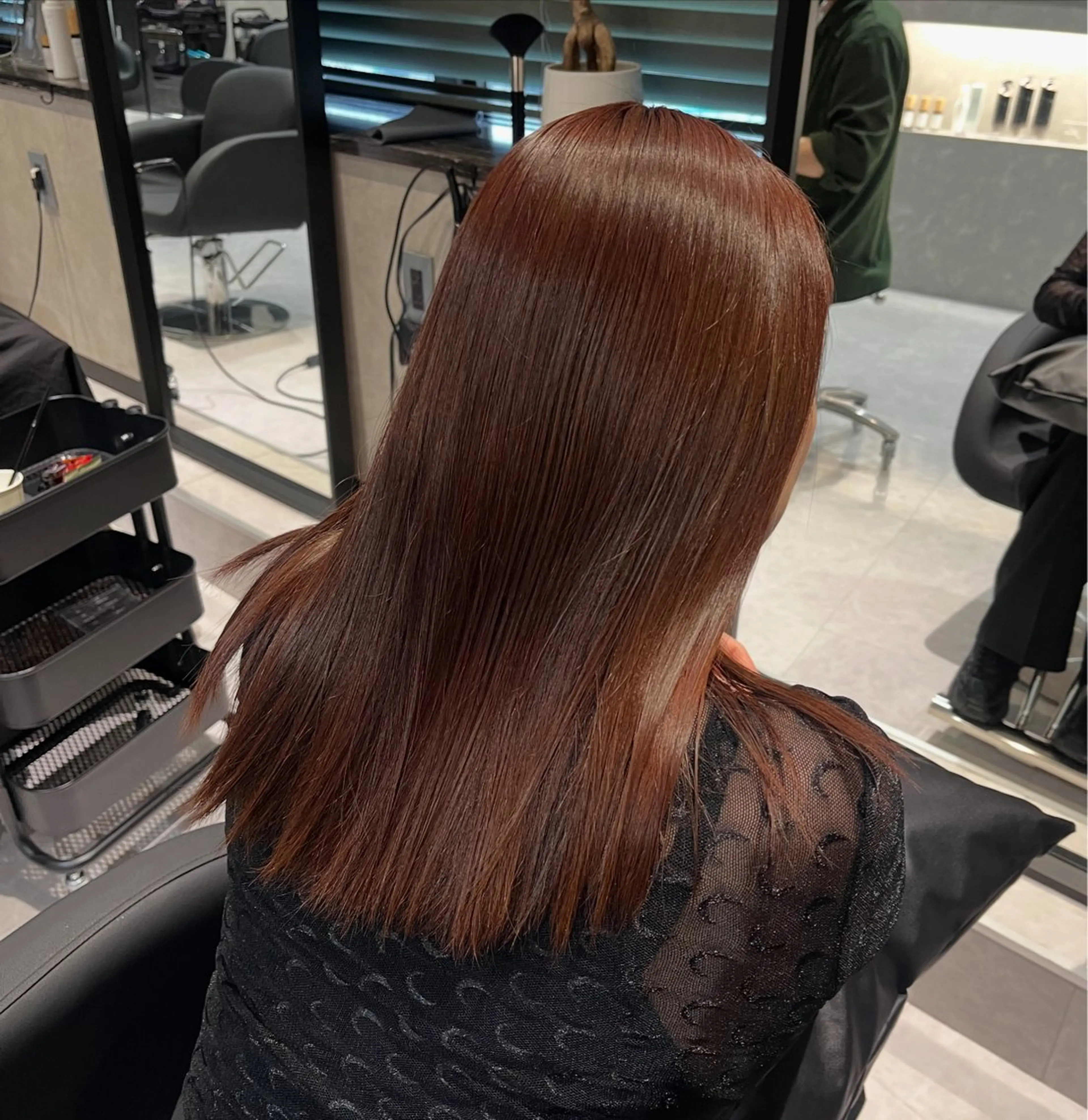 セミロング カラー 透明感カラー 髪質改善 縮毛矯正 ヘアカラー 《.Xian》ナツミ /艶髪/暖色/ボブのヘアスタイル