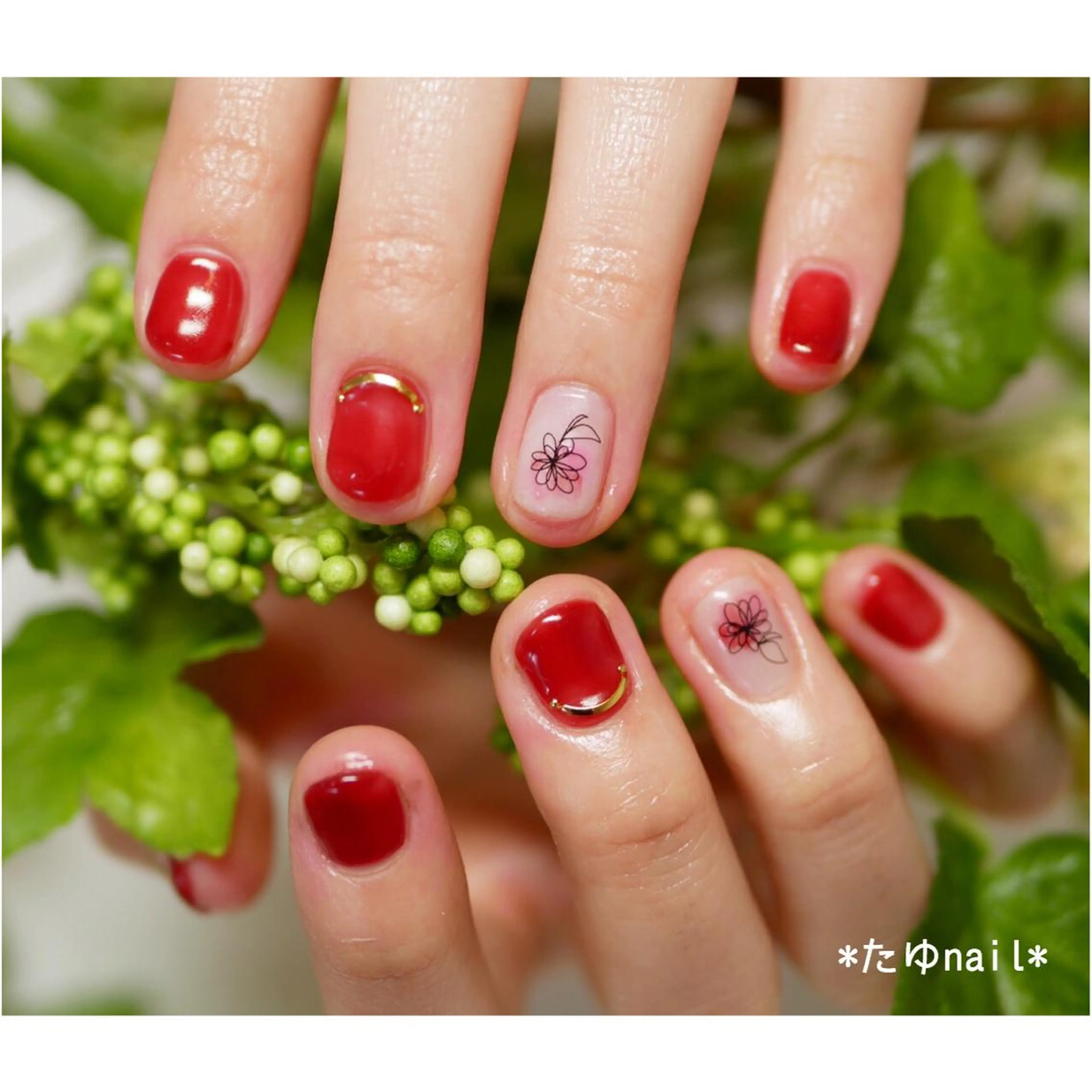 ネイル ハンドネイル ネイルサロン・ネイルスクール　たゆnail所属・ネイルサロン 【たゆnail】のネイルデザイン