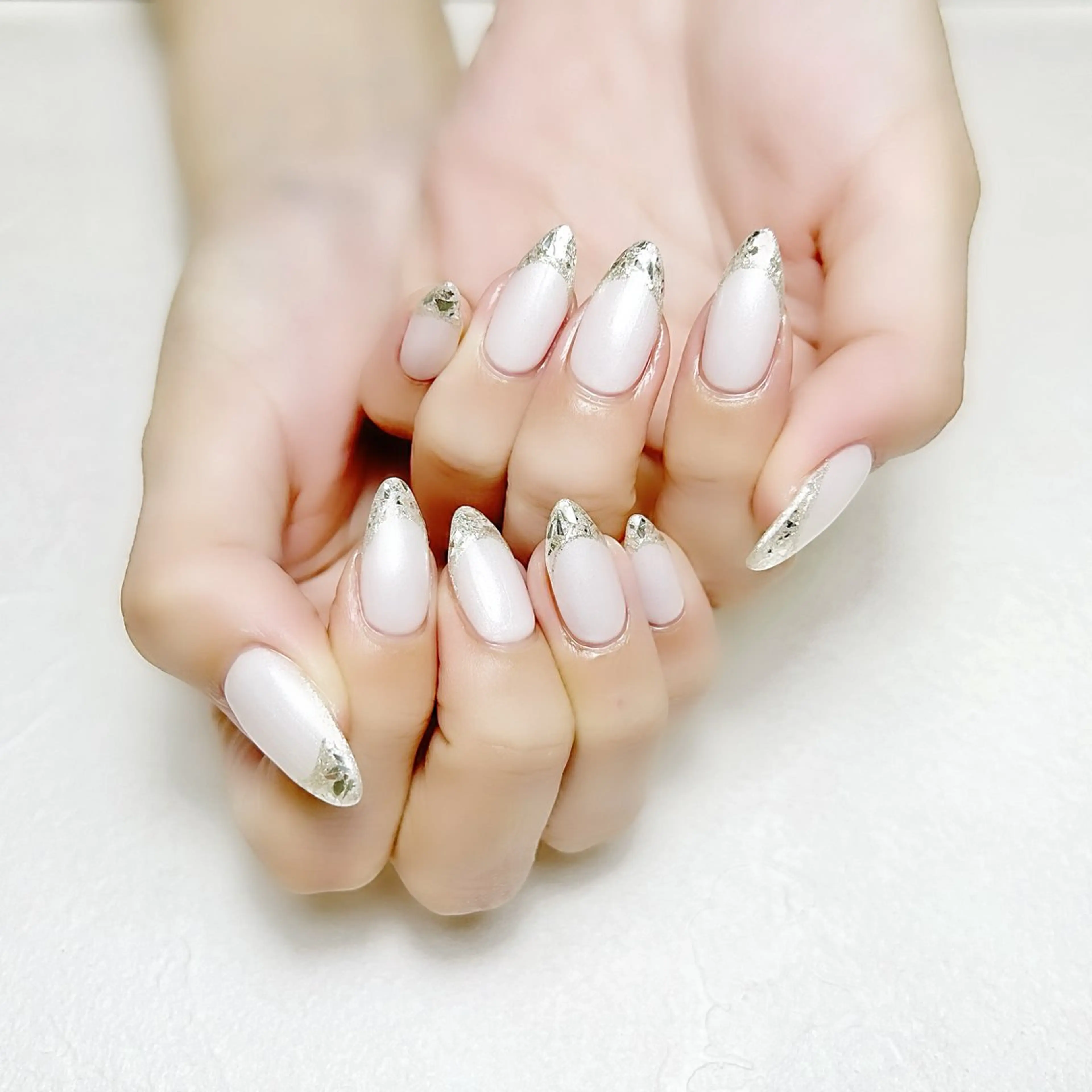 ネイル フレンチネイル ガラスフレンチ オフィスネイル 春ネイル rouse nail RISATOのネイルデザイン