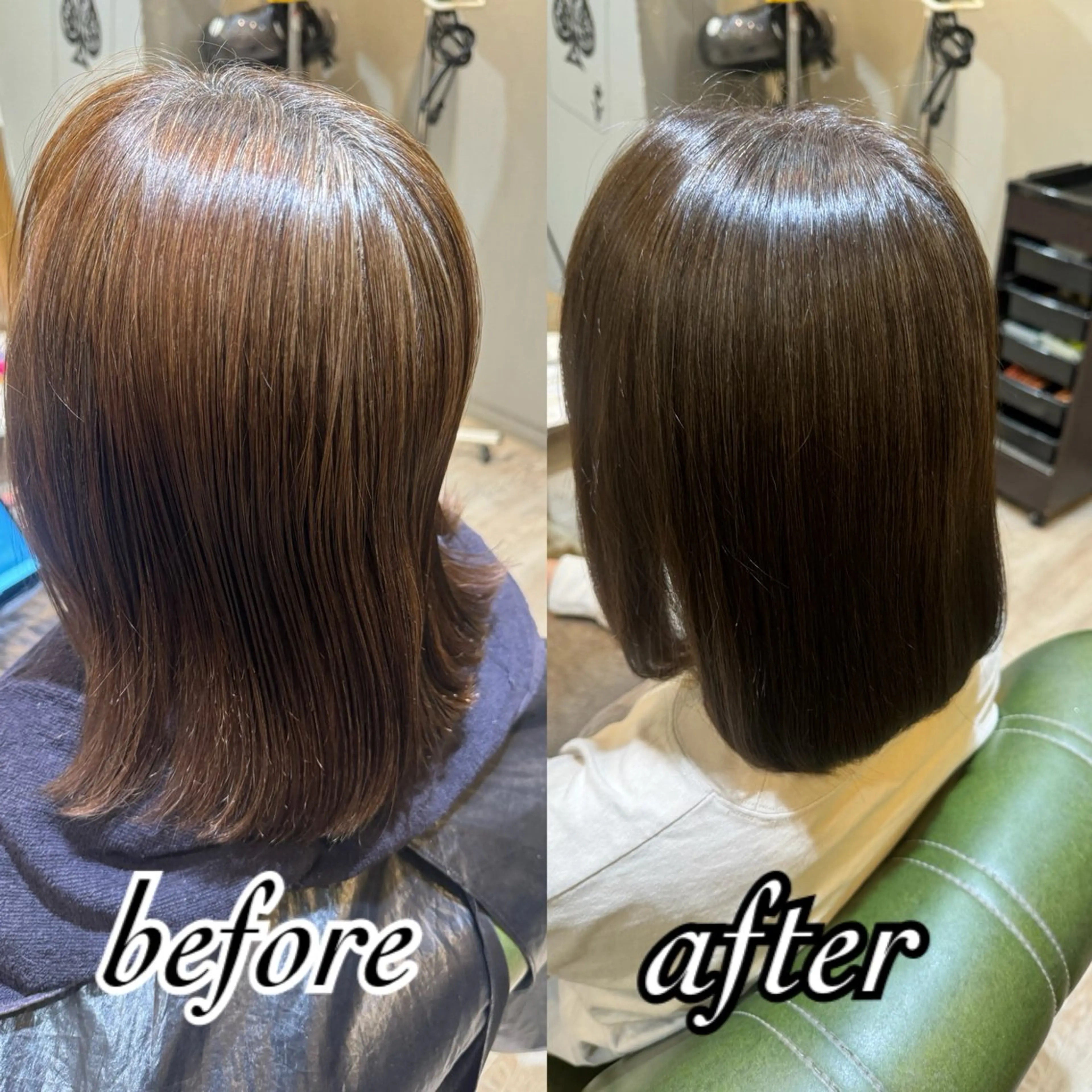 ミディアム カット ヘアカラー 🦋ふくい あやの🦋のヘアスタイル