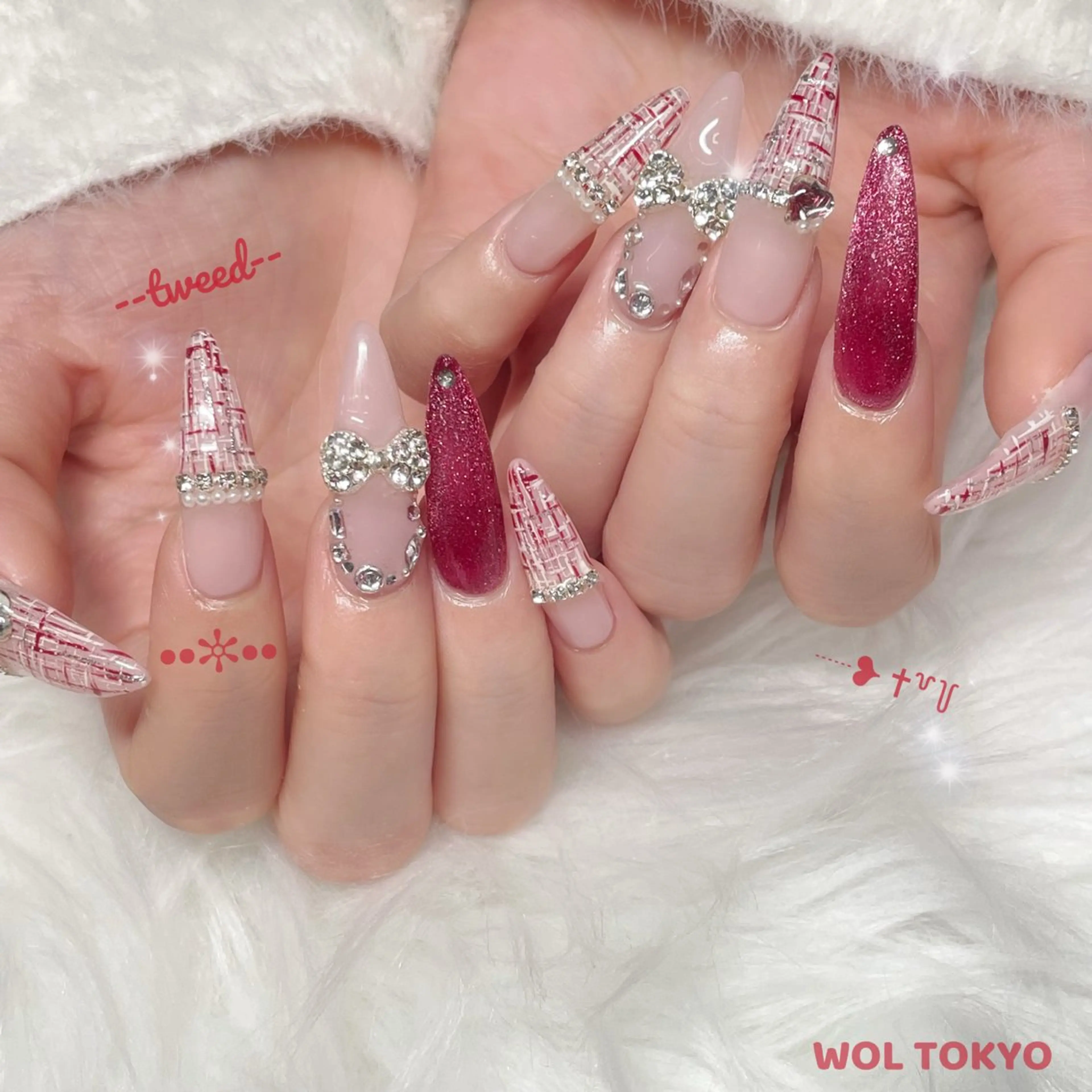 ネイル ロングネイル ネイルチップ ハンドネイル WOLTOKYO池袋 💕maiのネイルデザイン