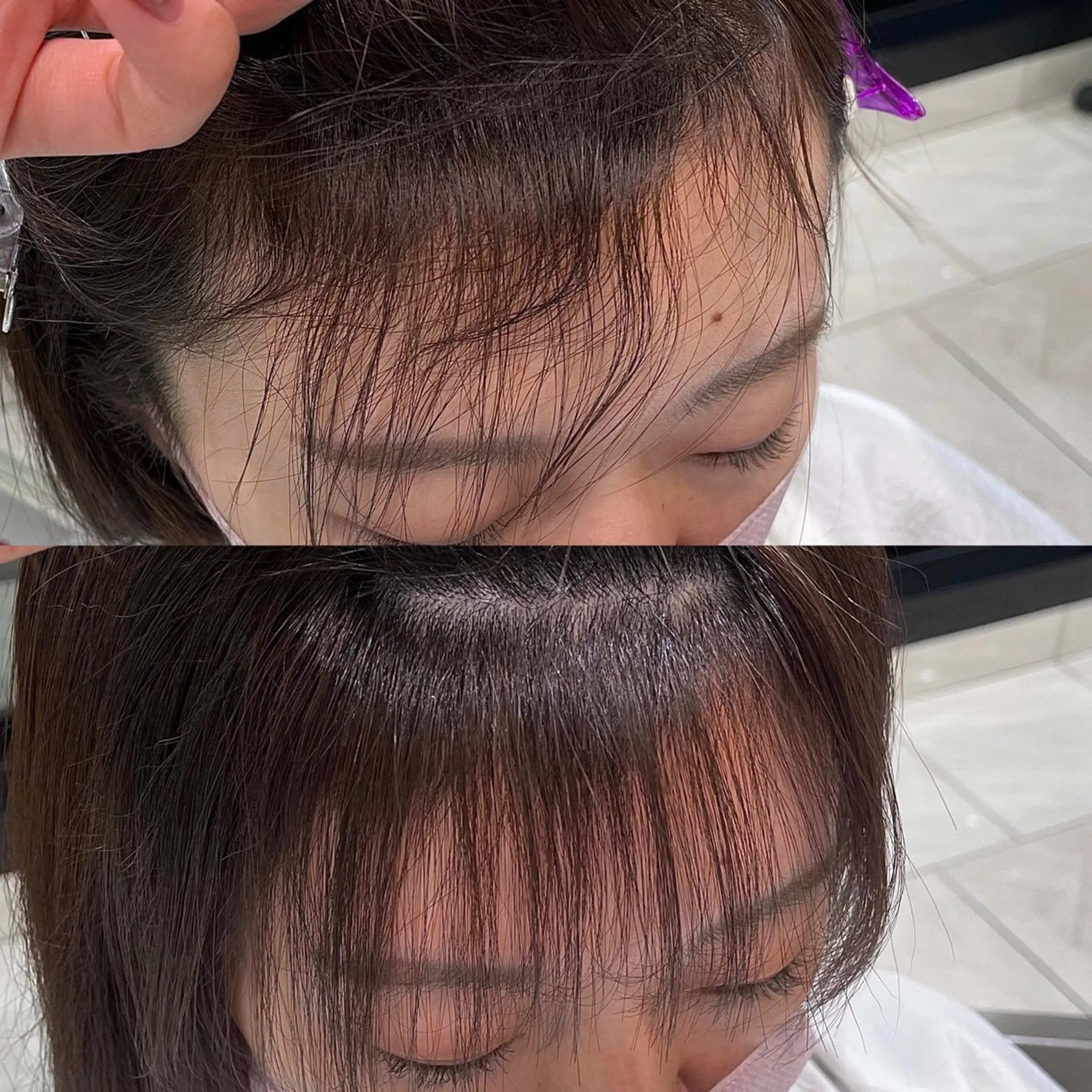 ミディアム パーマ ヘアアレンジ パク・ボミン小野リエ 韓国ハーフ🦊のヘアスタイル