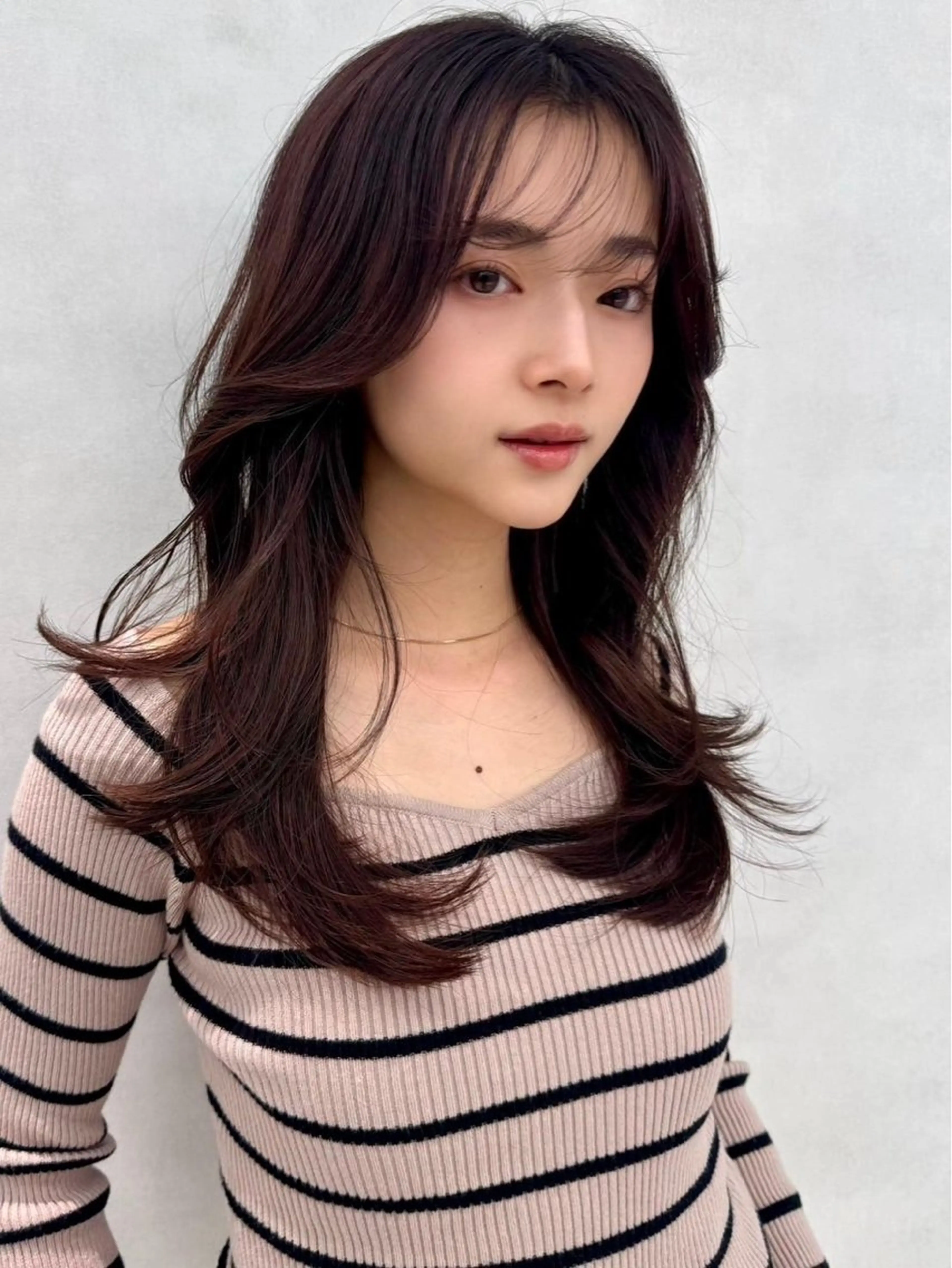 ロング カラー カット ヘアカラー トリートメント 🇰🇷韓国レイヤー ケアカラー／田川佑紀のヘアスタイル