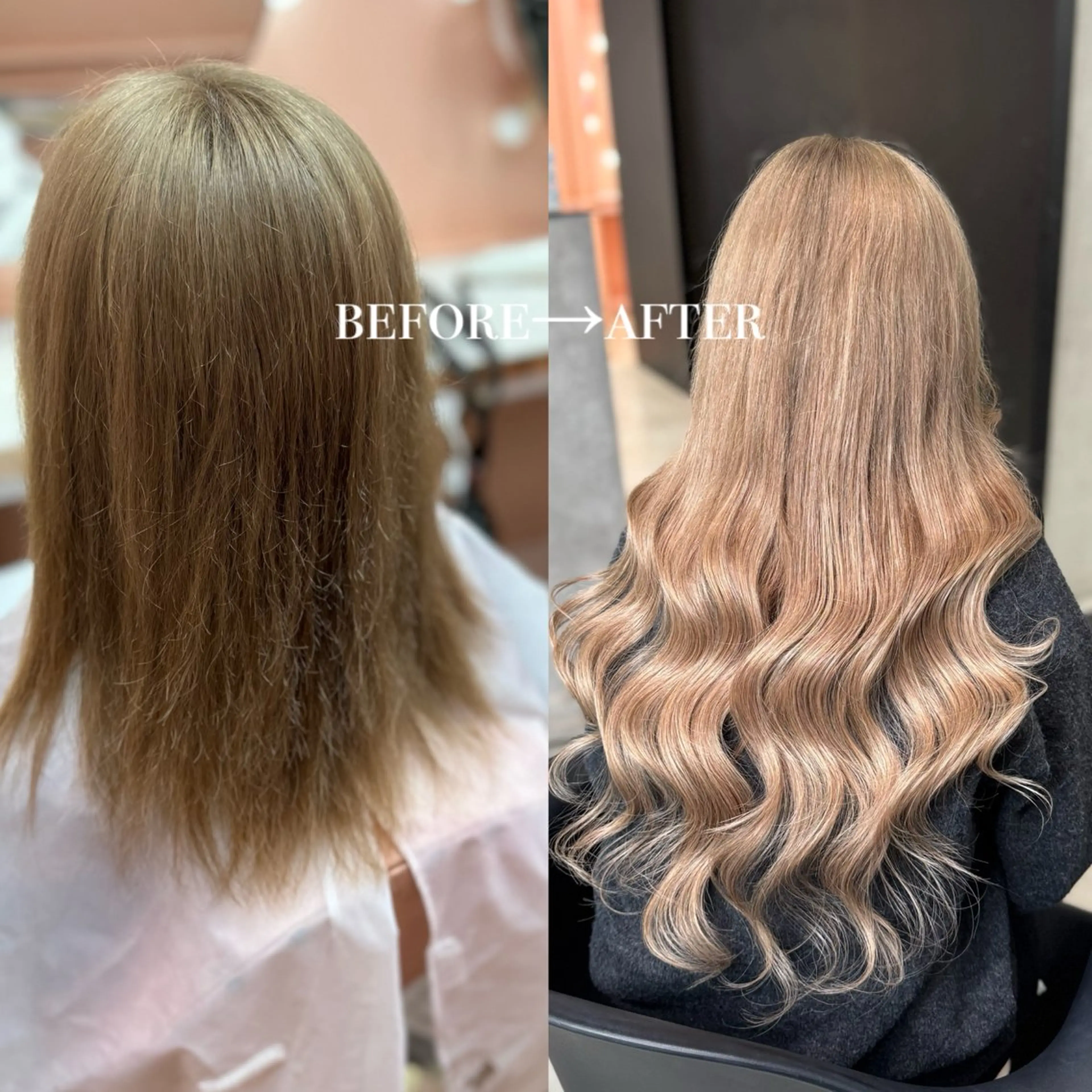 ロング カラー ベージュカラー ブリーチ ミルクティーベージュ エクステ ヘアカラー エクステ 大阪 梅田/ ハイトーン/エクステのヘアスタイル