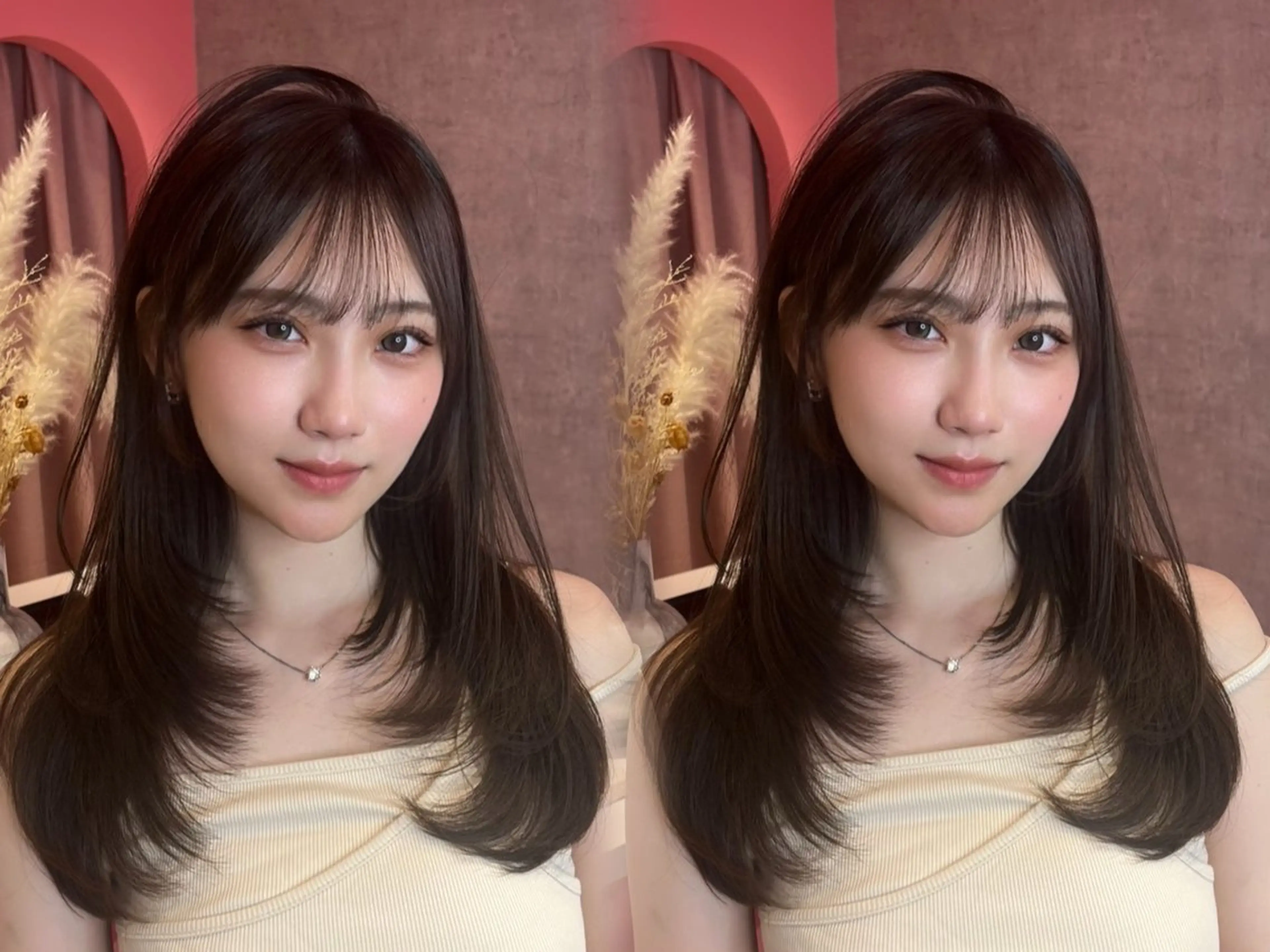 セミロング カラー カット ヘアカラー トリートメント ヘッドスパ 山崎/ボブ縮毛矯正 レイヤー髪質改善のヘアスタイル