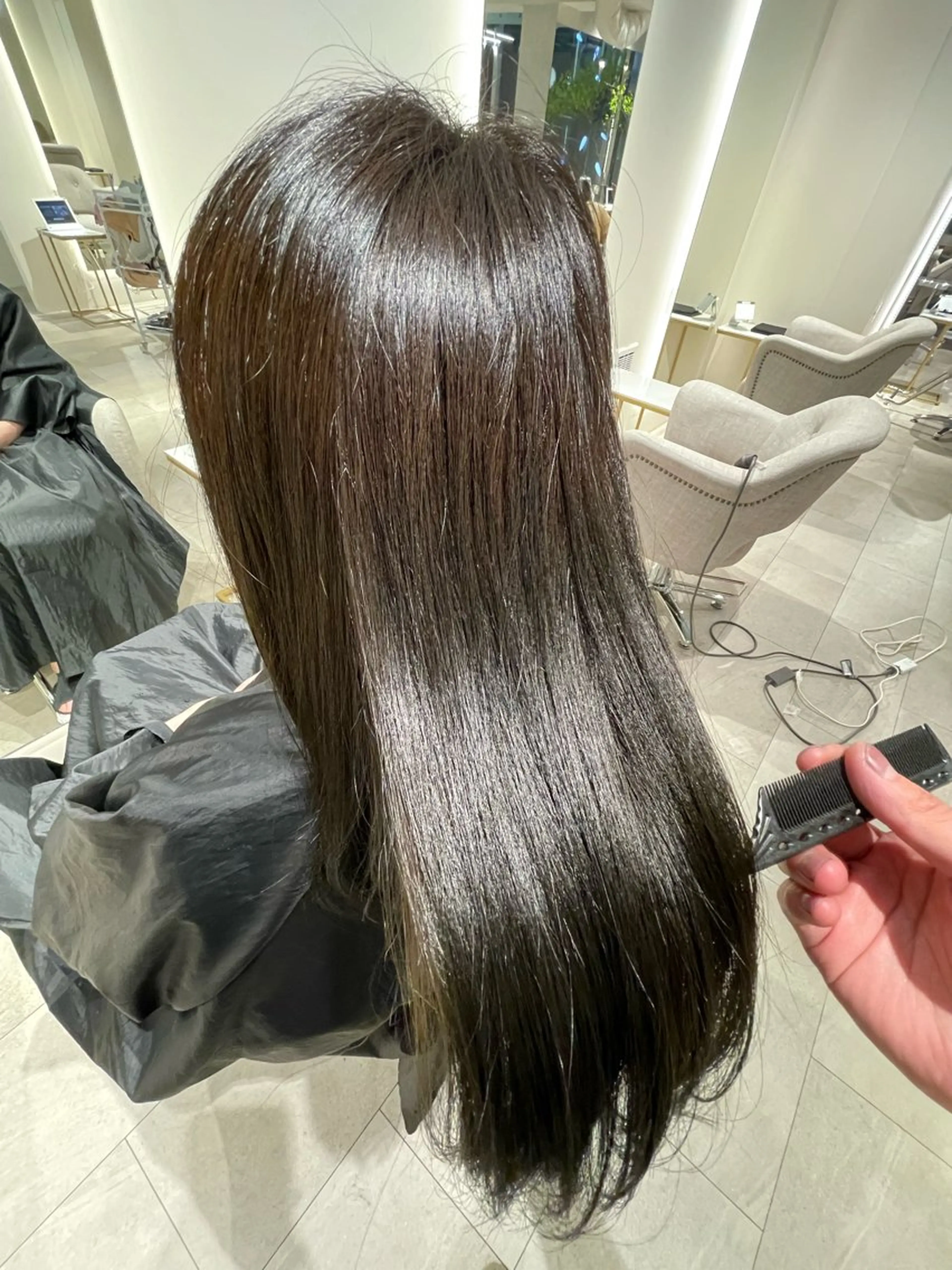 ロング 縮毛矯正 トリートメント 髪質改善/カットモデ ル募集✨️根本 彩永のヘアスタイル