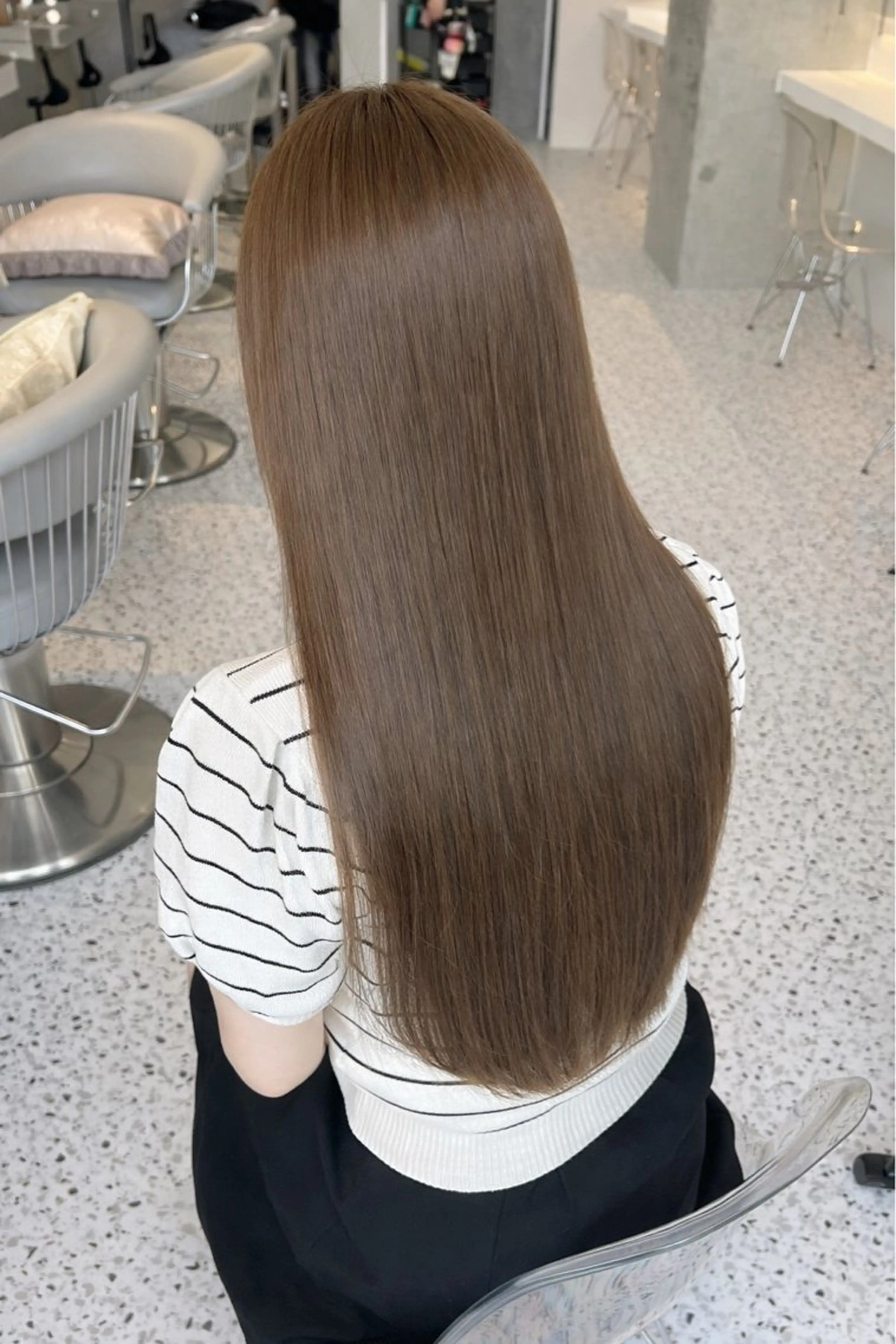 ロング カット ヘアカラー トリートメント 博多ベージュ 🐻松井傑のヘアスタイル