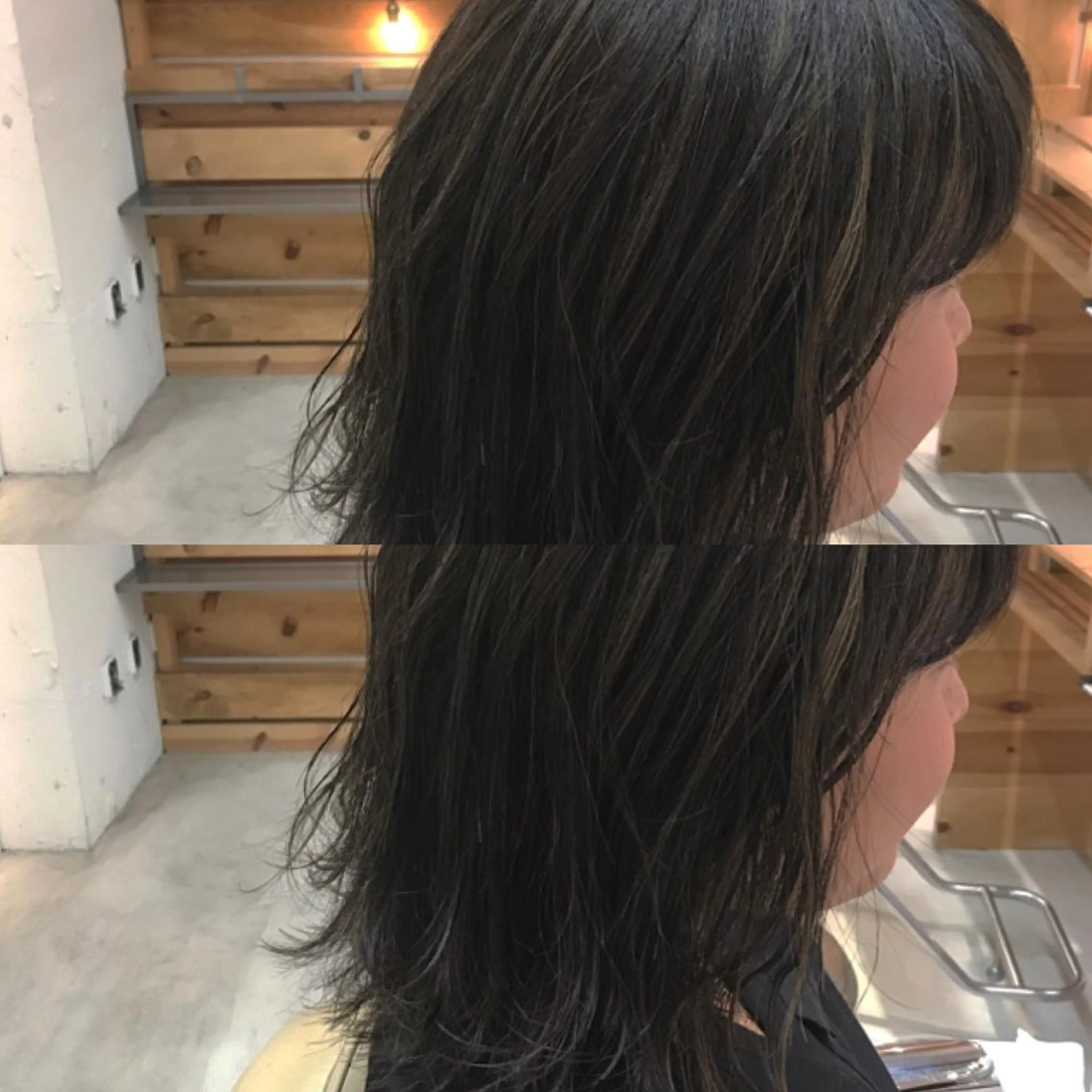 ミディアム カラー アッシュ ハイライトカラー ハイライト emme エミィ/立川のヘアスタイル