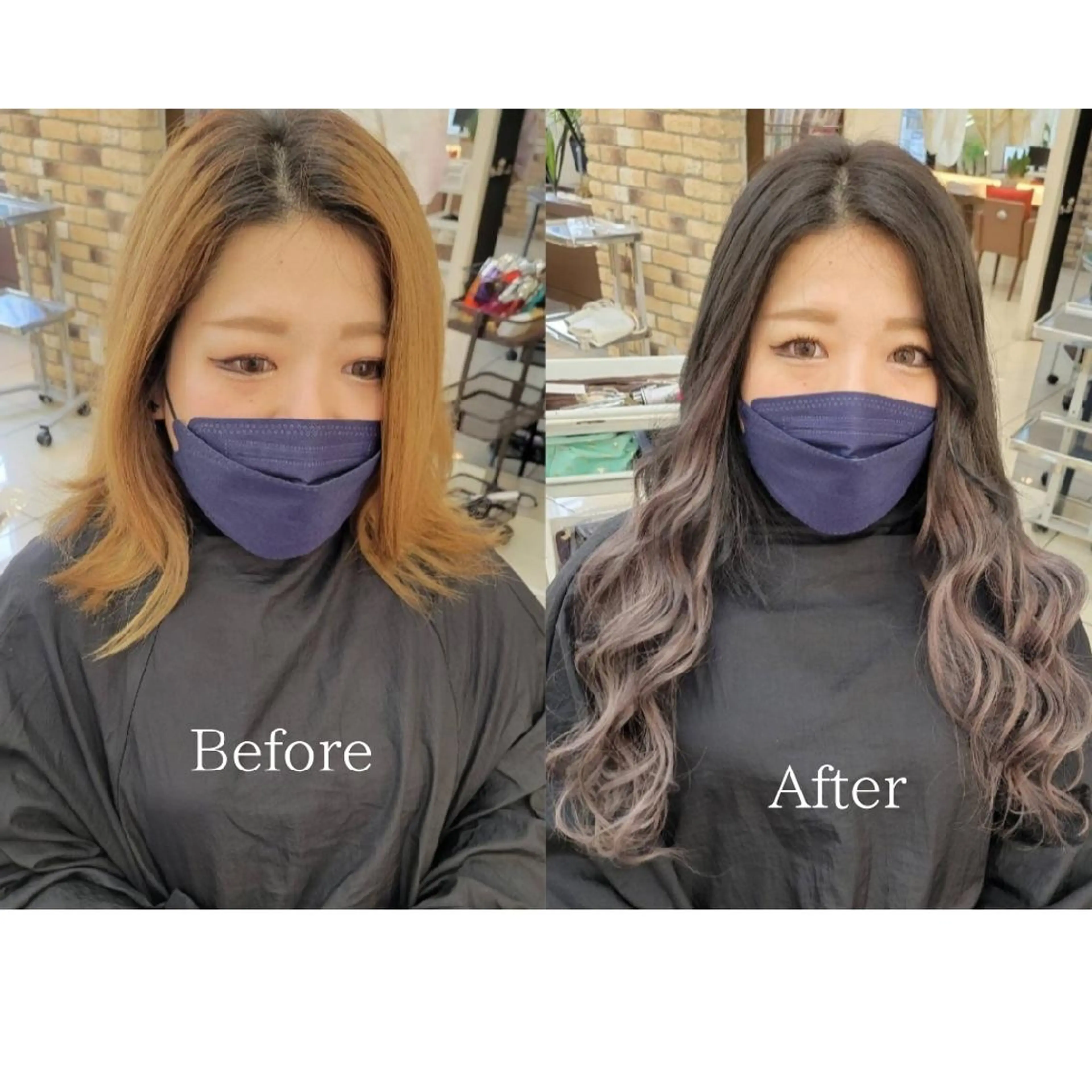 ロング カラー カット ヘアカラー トリートメント エクステ 羽エクステ🩷 🤍まき🤍のマツエク・マツパデザイン