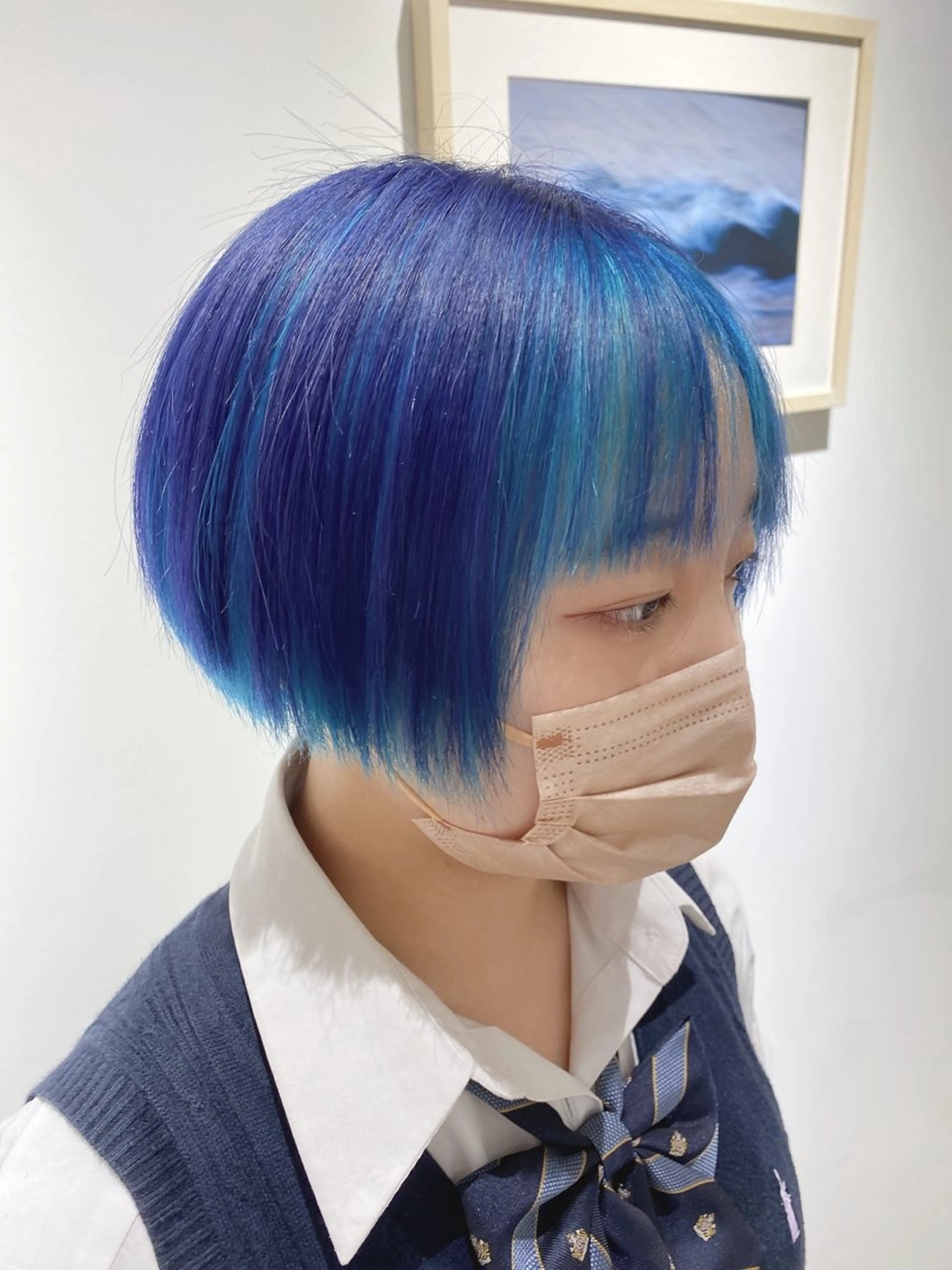 ショート カラー ブリーチ GO TODAY SHAiRE SALON 横須賀所属・ハイライト⭐️上野 高広のヘアスタイル