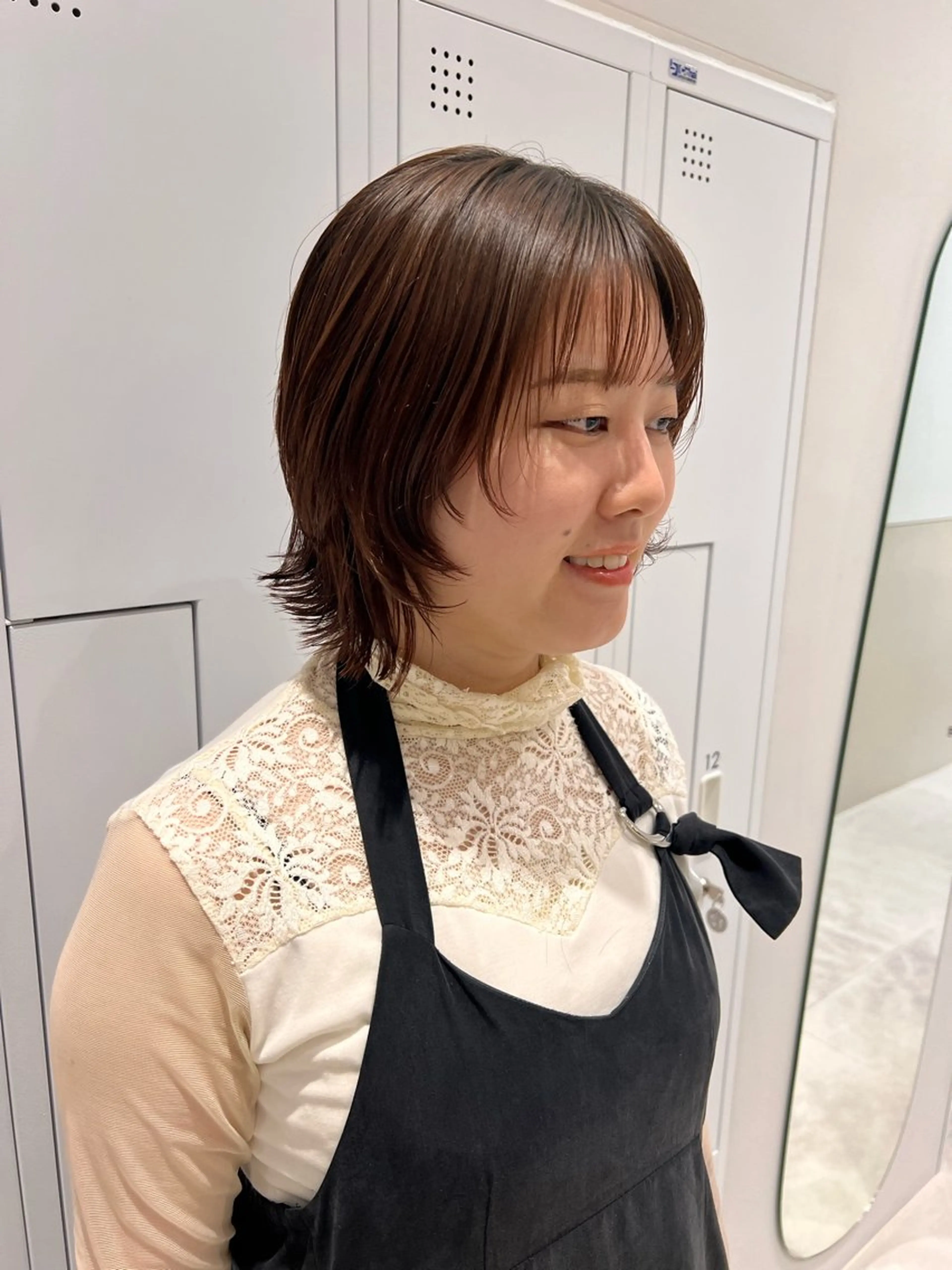 ショート カラー ブラウンカラー レッドカラー レッドブラウン レイヤーカット 似合わせカット MOE/自分史上最高 カワイイ髪に💗✨のヘアスタイル