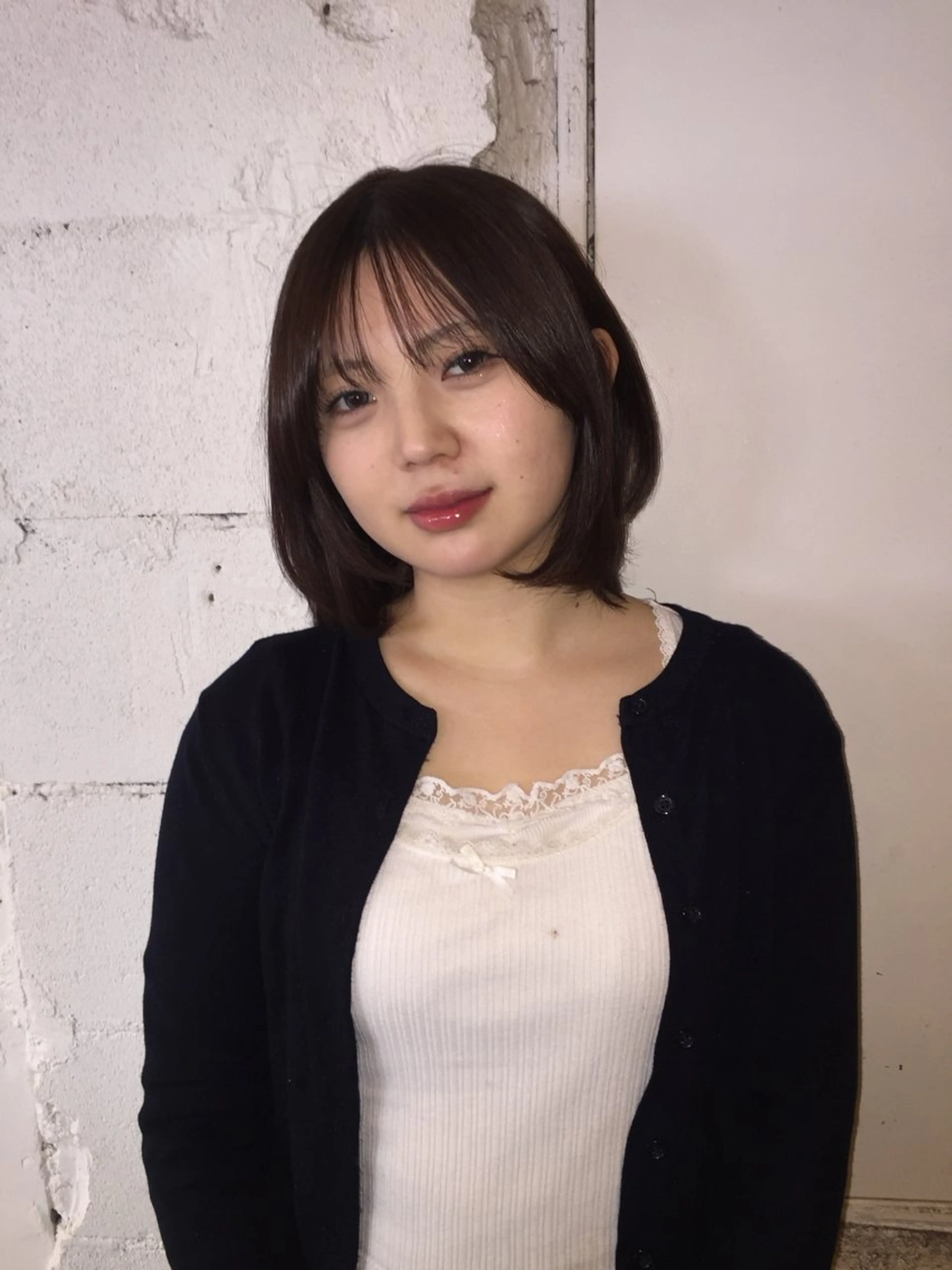 ミディアム カラー ボブレイヤー ボブ レイヤーカット カット ヘアカラー トリートメント RIN／韓国ヘア レイヤーカットのヘアスタイル