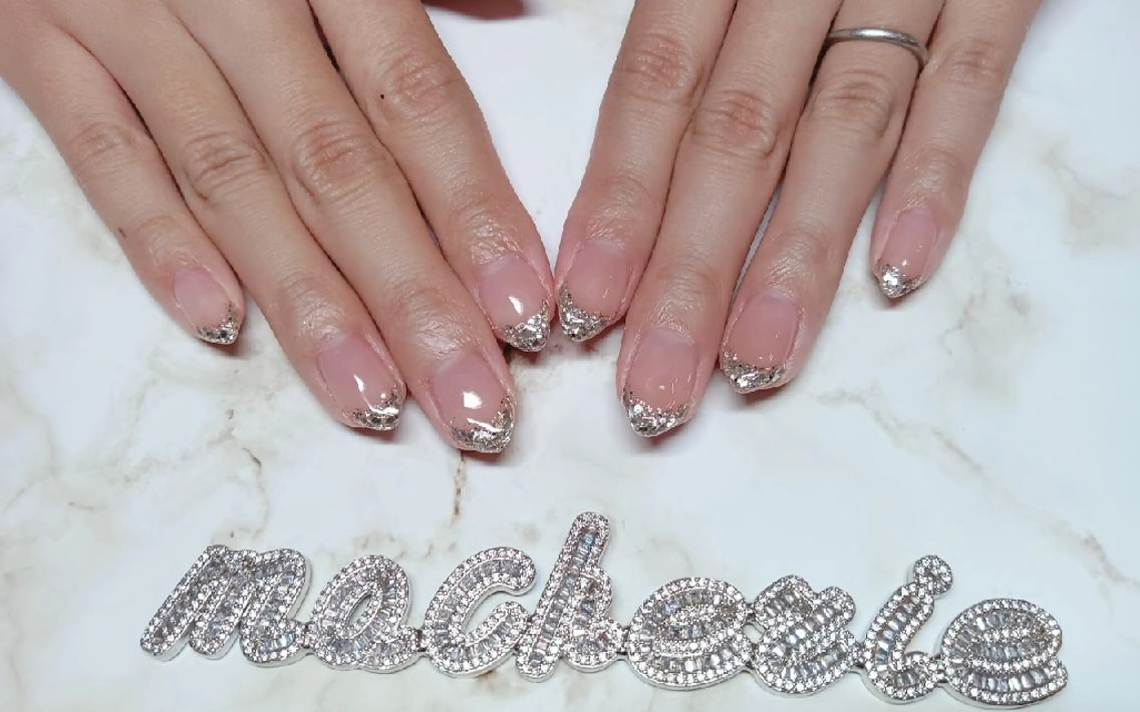 ネイル フレンチネイル ガラスフレンチ ハンドネイル Nail Salon macherieのネイルデザイン